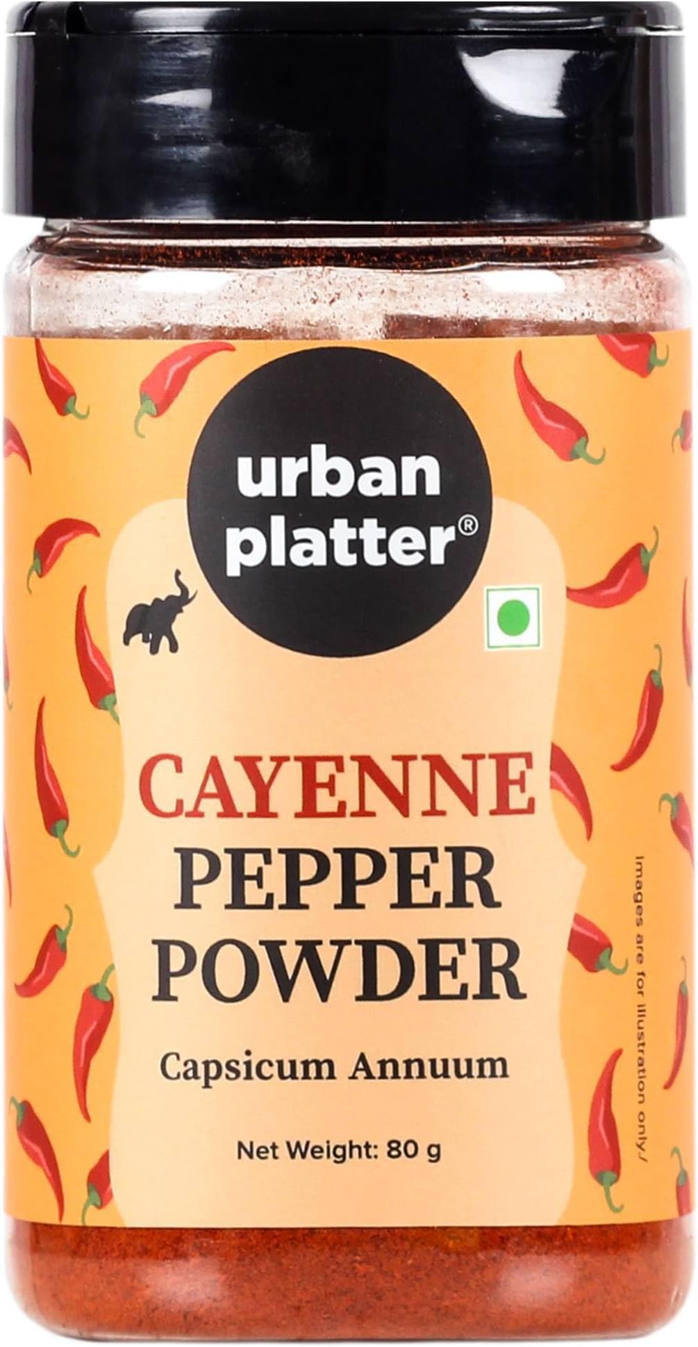 Urban Platter Cayenne Pepper Powder | 100% Pure Capsicum Annuum Spice for Cooking, Seasoning & Marinades | Hot & Pungent Flavor Enhancer | No Additives | 2.82 Oz (80g)