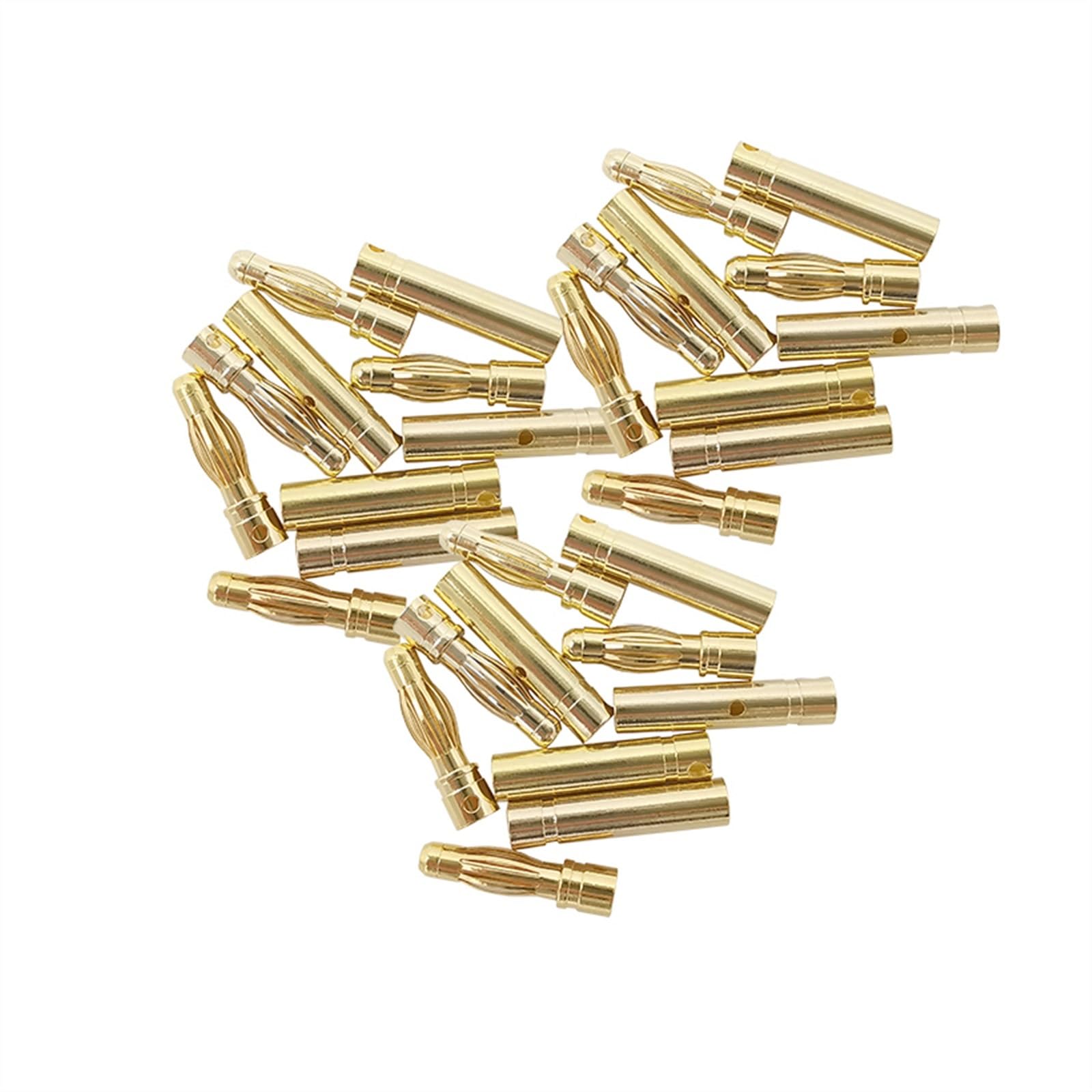 2/5/10/20 Paires 2mm 3mm 3.5mm 4mm RC Batterie Balle fiche Banane mâle Femelle Balle connecteur Banane plaqué Or(4.0mm,20Pair)