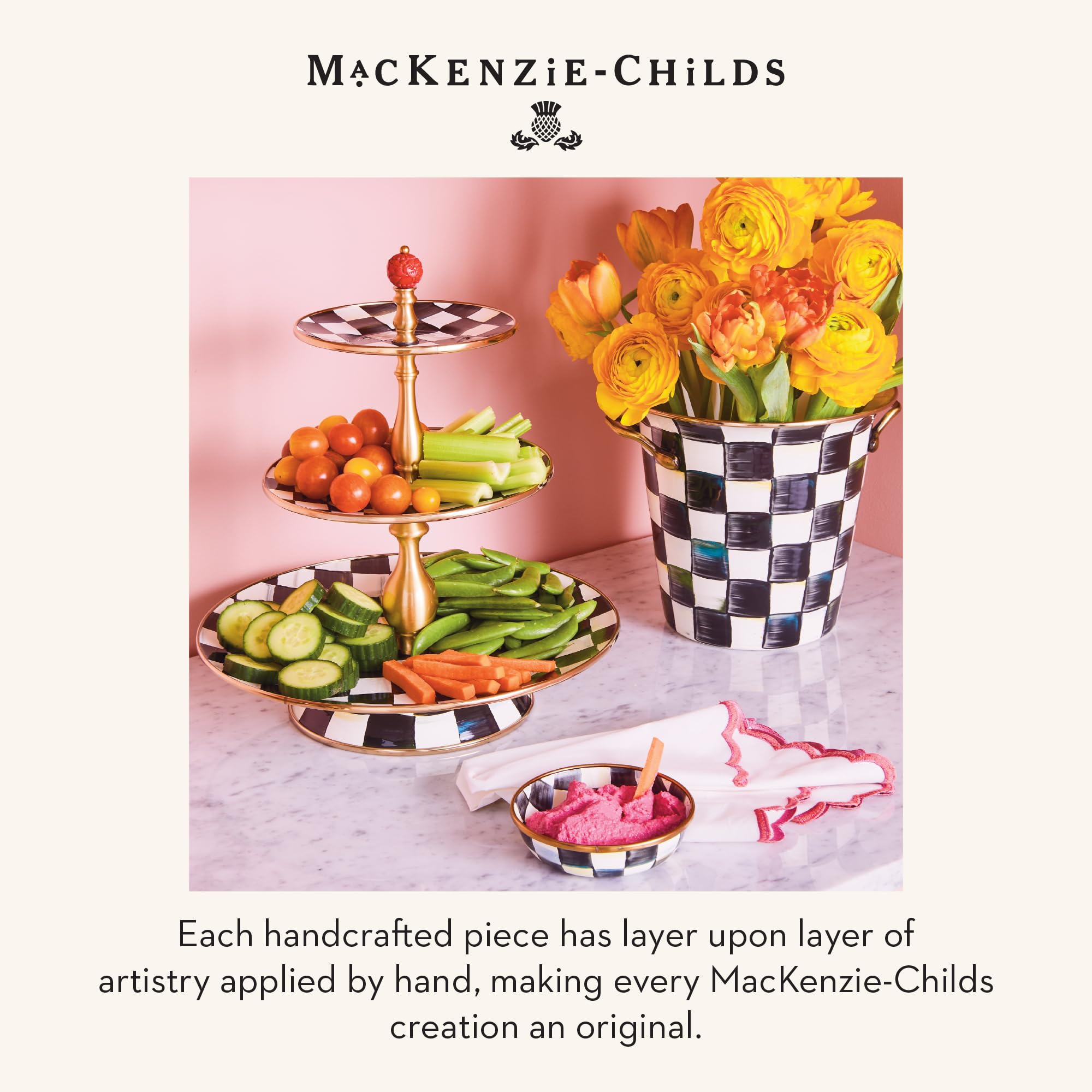 Amazon.com | MACKENZIE-CHILDS Enamel Three-Tier Sweet Stand, Three