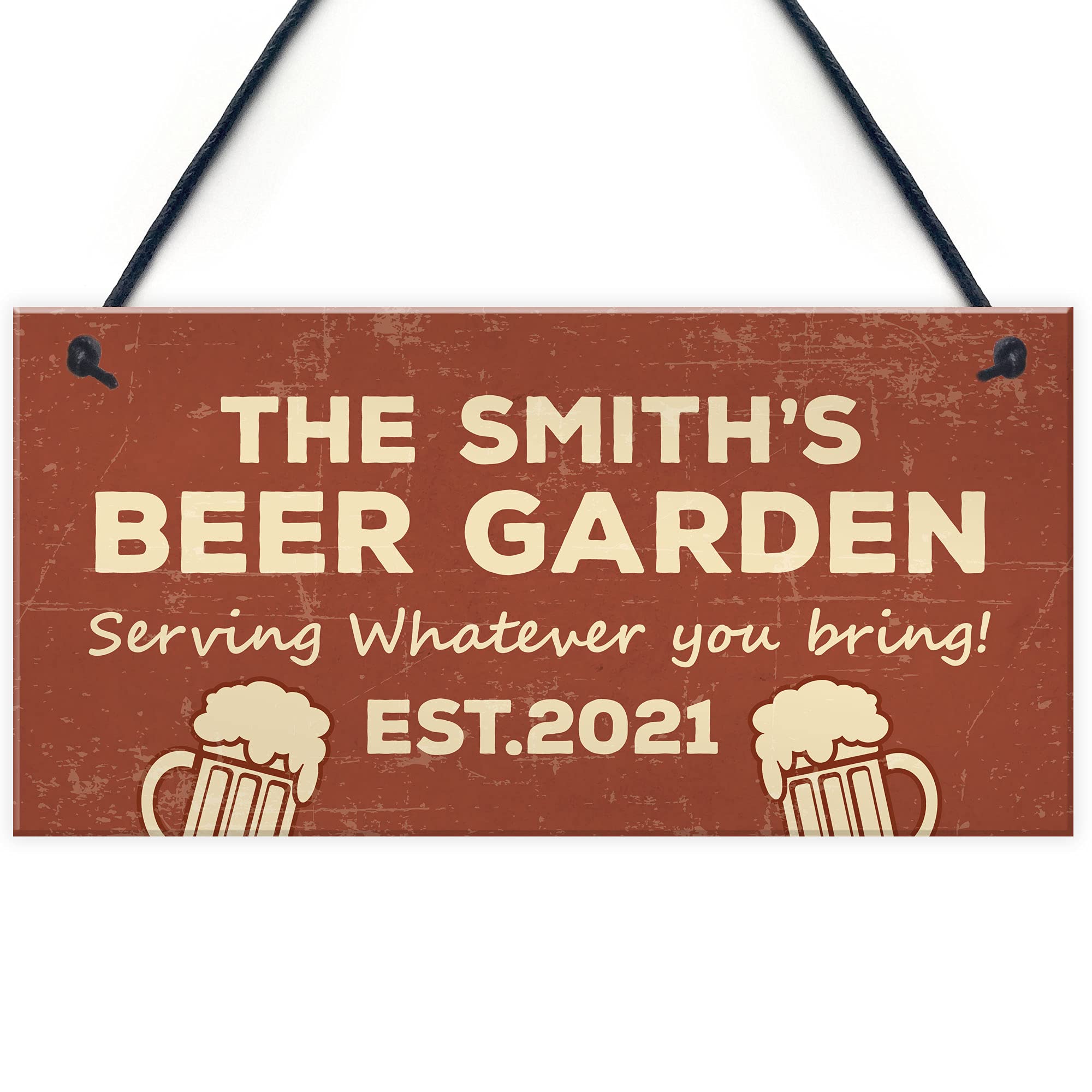 Personalised Beer Garden Sign For Home Bar Pub Plaque Beer Gift New Home Gift