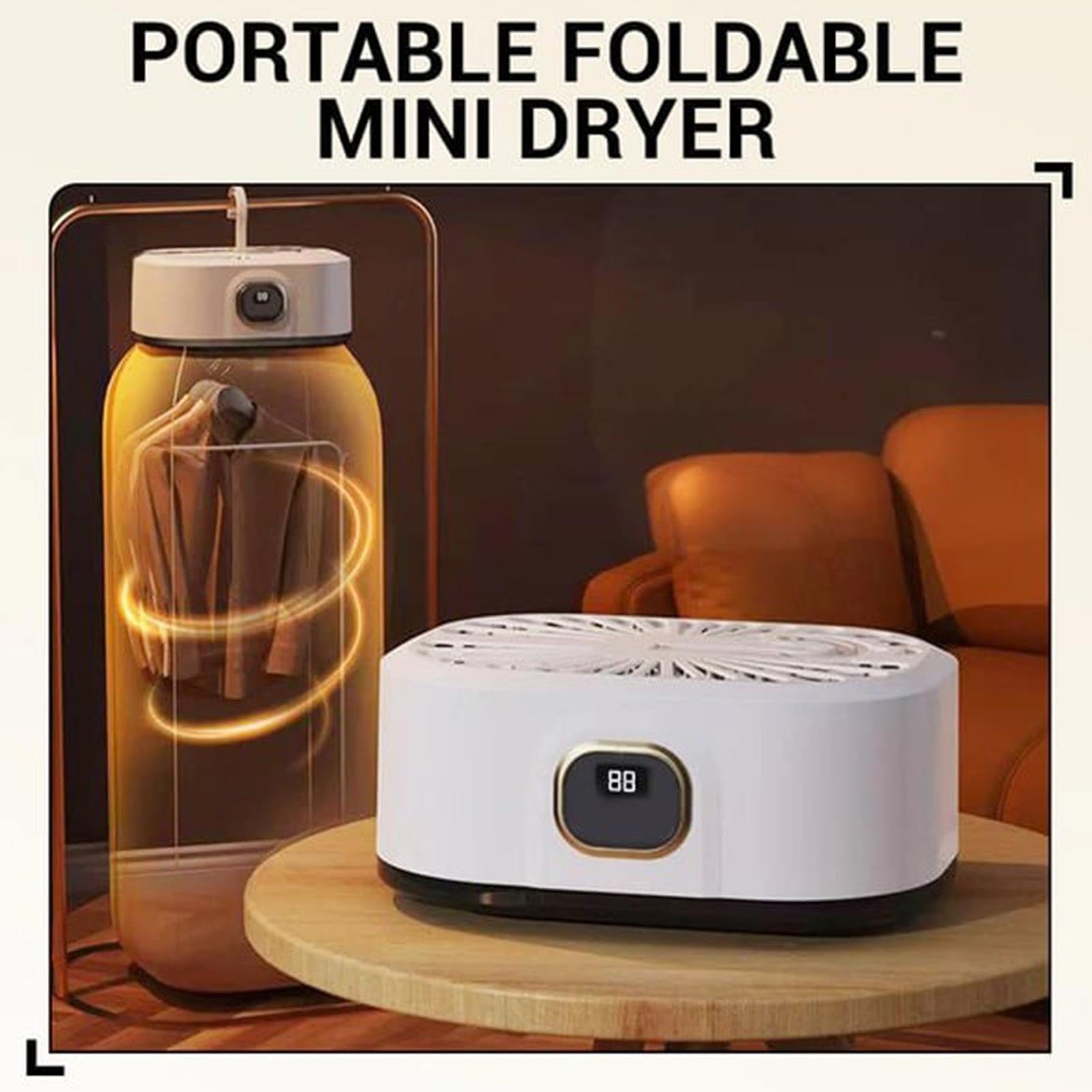 Mini suszarka do ubrań O Pojemności 10 Kg Kompaktowa Składana Suszarka | Suszarka 600 W z 6-Biegowym Regulatorem Czasu Do Domu Mieszkania Kampera Oraz Akademika