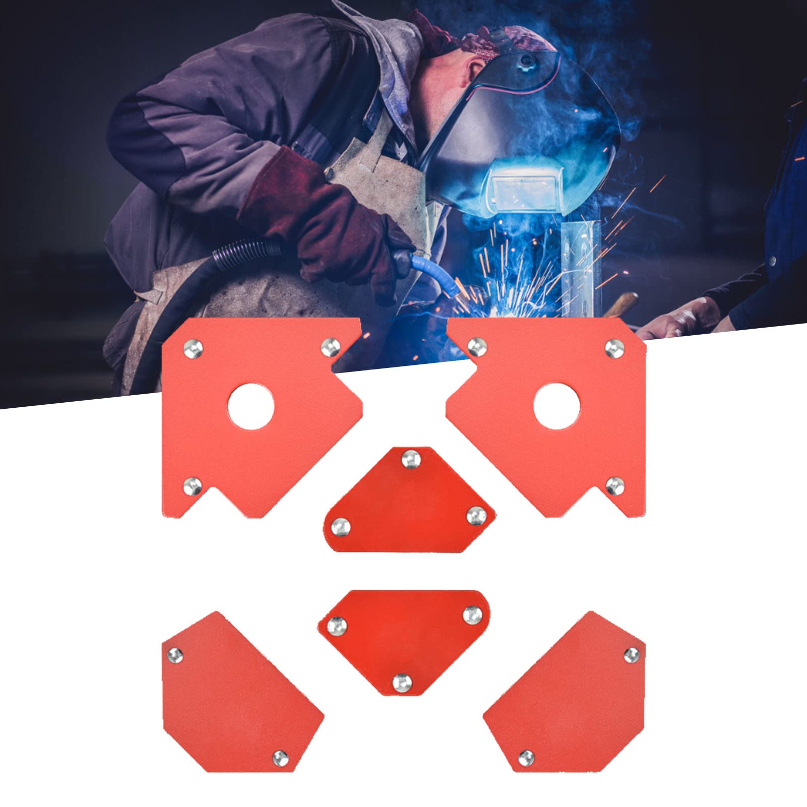 Strong Magnetism, 6pcs Magnetic Welding Positioners in Small, Medium, Large Sizes for Fixed Weldment, Efficient Work (6 Pcs)