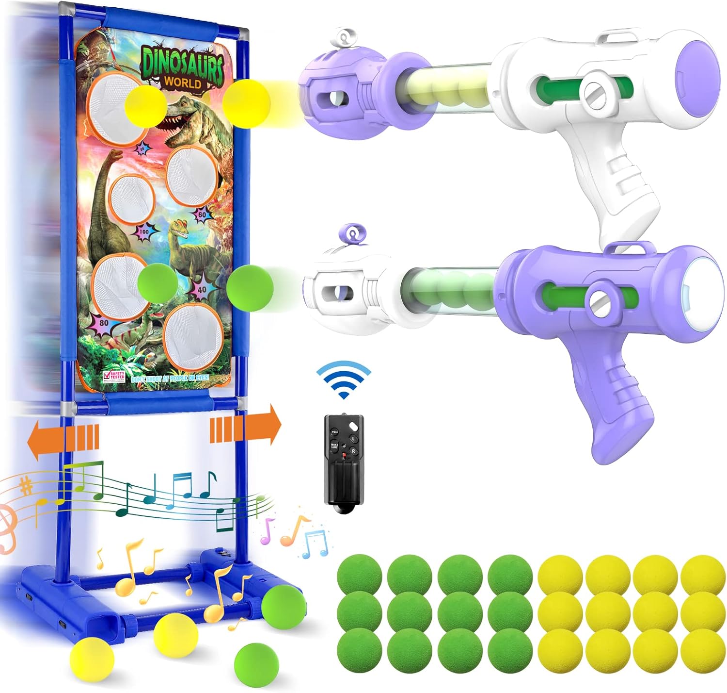 Lets Joy Juguete de Disparos de Pistola de Dinosaurio, Diana de Dardos Dinosaurio Niños con 1