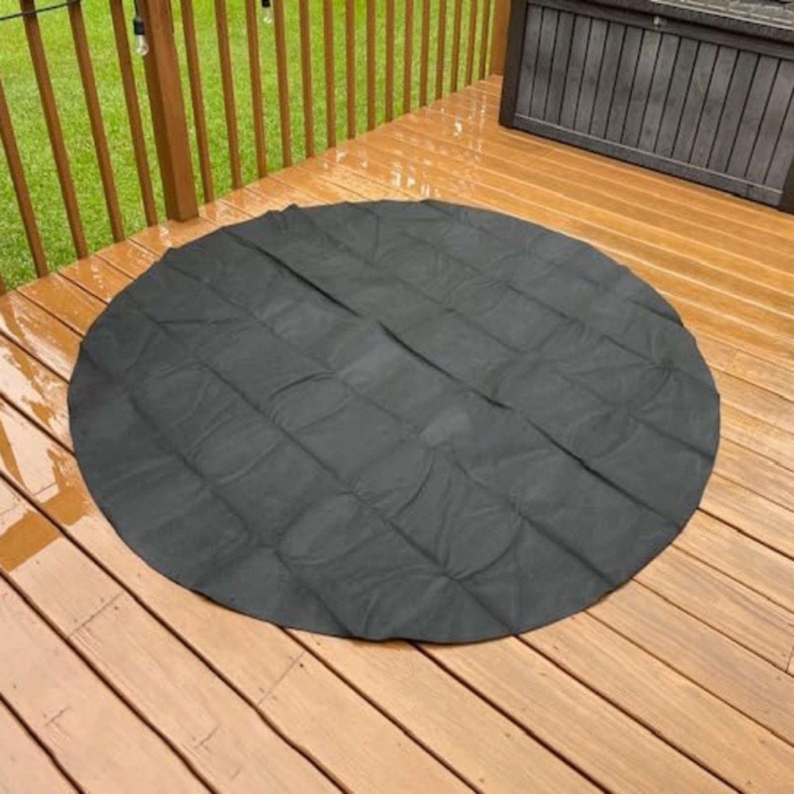 FACAIIO Tapis de piscine rond de, tapis piscine epais pour villa, cour, pour villas de loisirs 5.5 m