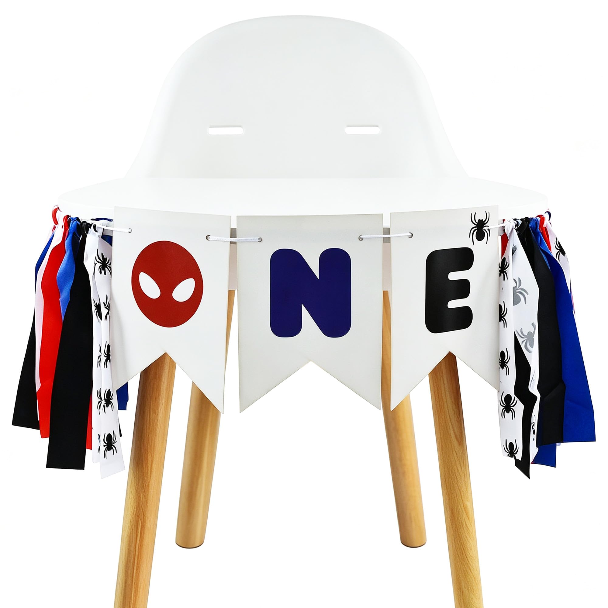 BEISHIDA Spider 1st Birthday High Chair Banner, Baby Shower Backdrop Decor — image 1