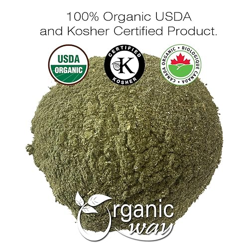 Miniatura 2 de Organic Way Polvo de hoja de ortiga (Urtica dioica) - Té de hierbas  Certificado orgánico y Kosher  Crudo, vegano, sin OMG y sin gluten  Certificado