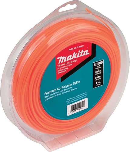 Miniatura 3 de Makita T-03408 Línea de recortadora redonda, 0.095 pulgadas, naranja, 280 pies, 1 libra.