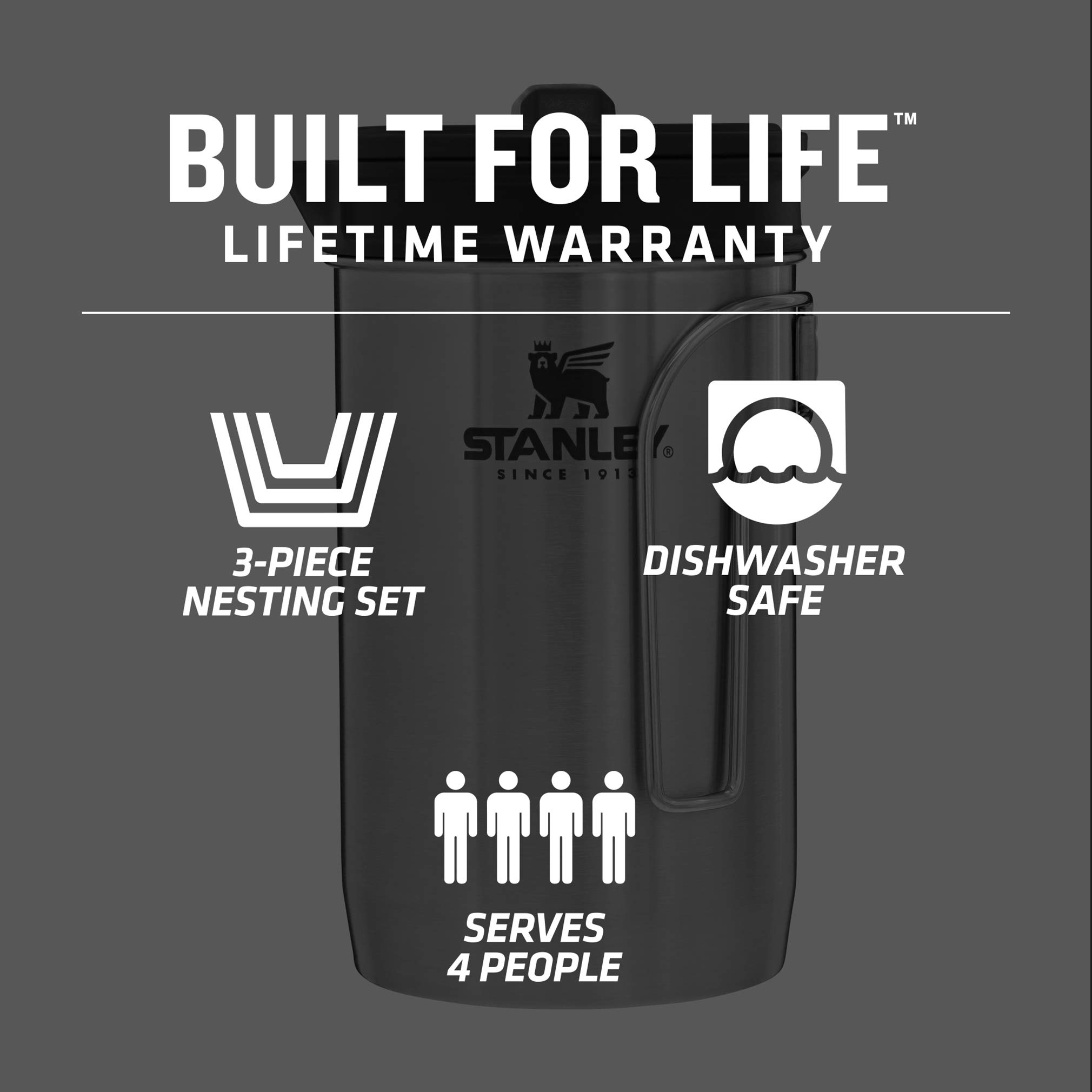 32oz BPA Free Campfire Coffee Pot Heats 