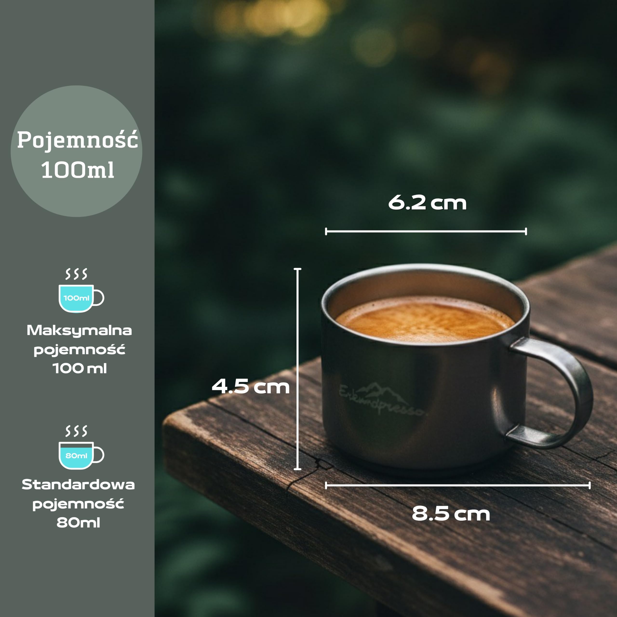 Filiżanki do espresso z podwójnymi ściankami, zestaw 2 sztuk, na kemping, izolacja z wysokiej jakości stali nierdzewnej, styl retro, prezent dla kamperów, kobiet i mężczyzn, najlepsza