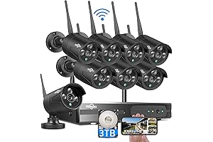 Hiseeu Black Wireless Security Camera System