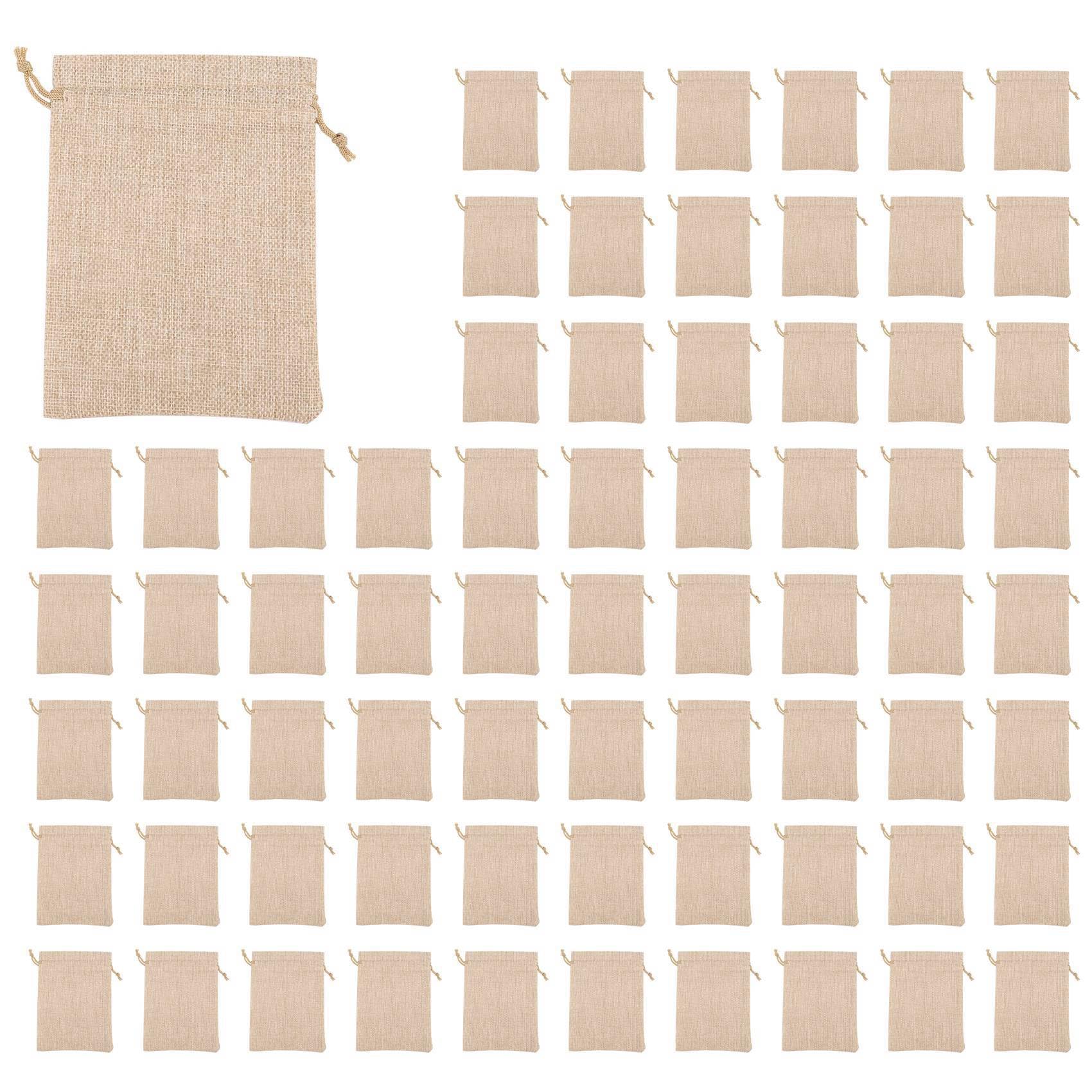 Vjsujehgy 300pcs Burlap Packing Pouches Drawstring Bags 118cm Gift Bag Jute Packing Storage Linen Jewelry Pouches Sacks for Party