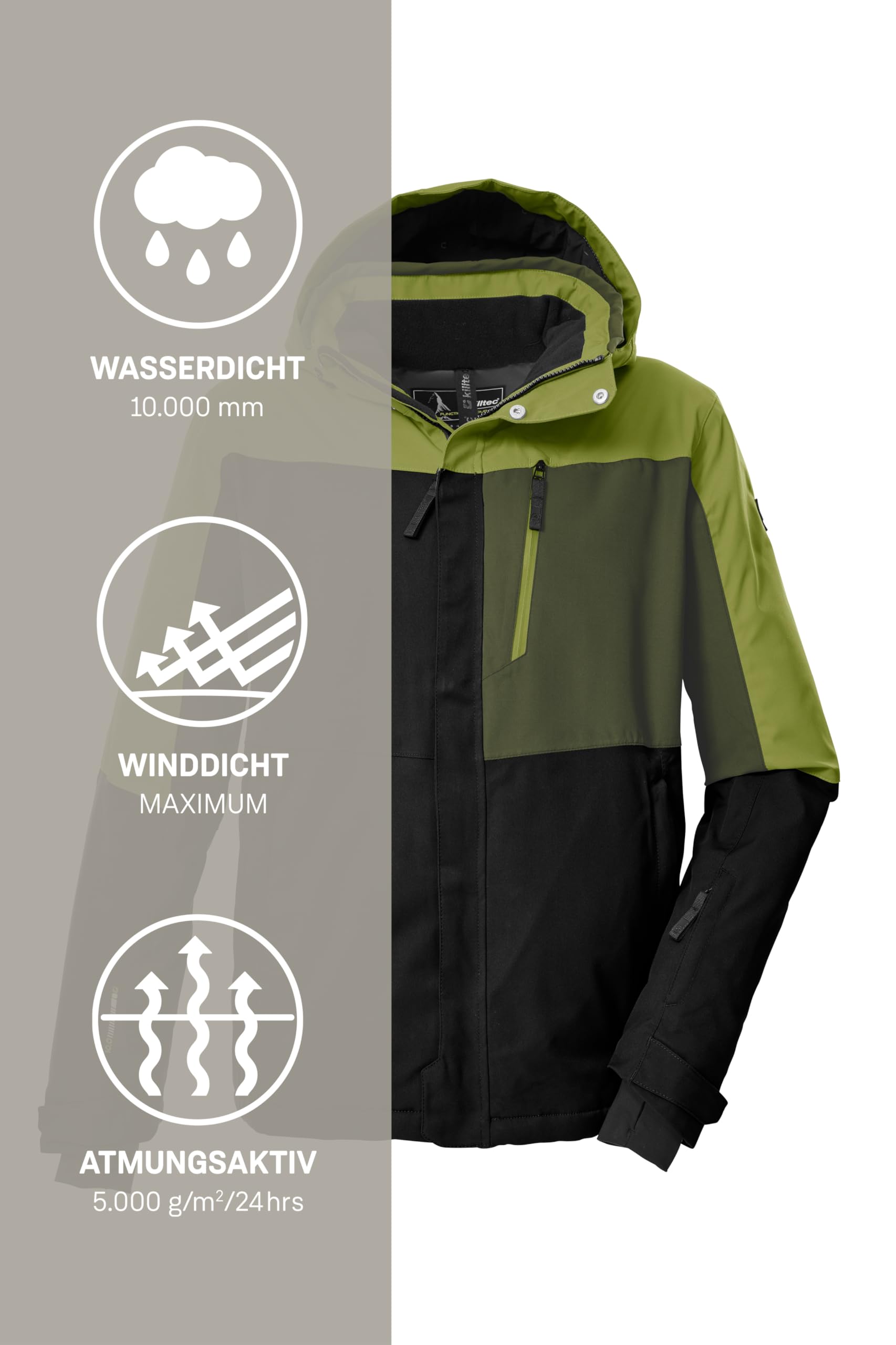 Killtec Ksw 52 Mn Ski Jckt Giacca da sci/giacca funzionale con cappuccio e paraneve con chiusura a cerniera Uomo