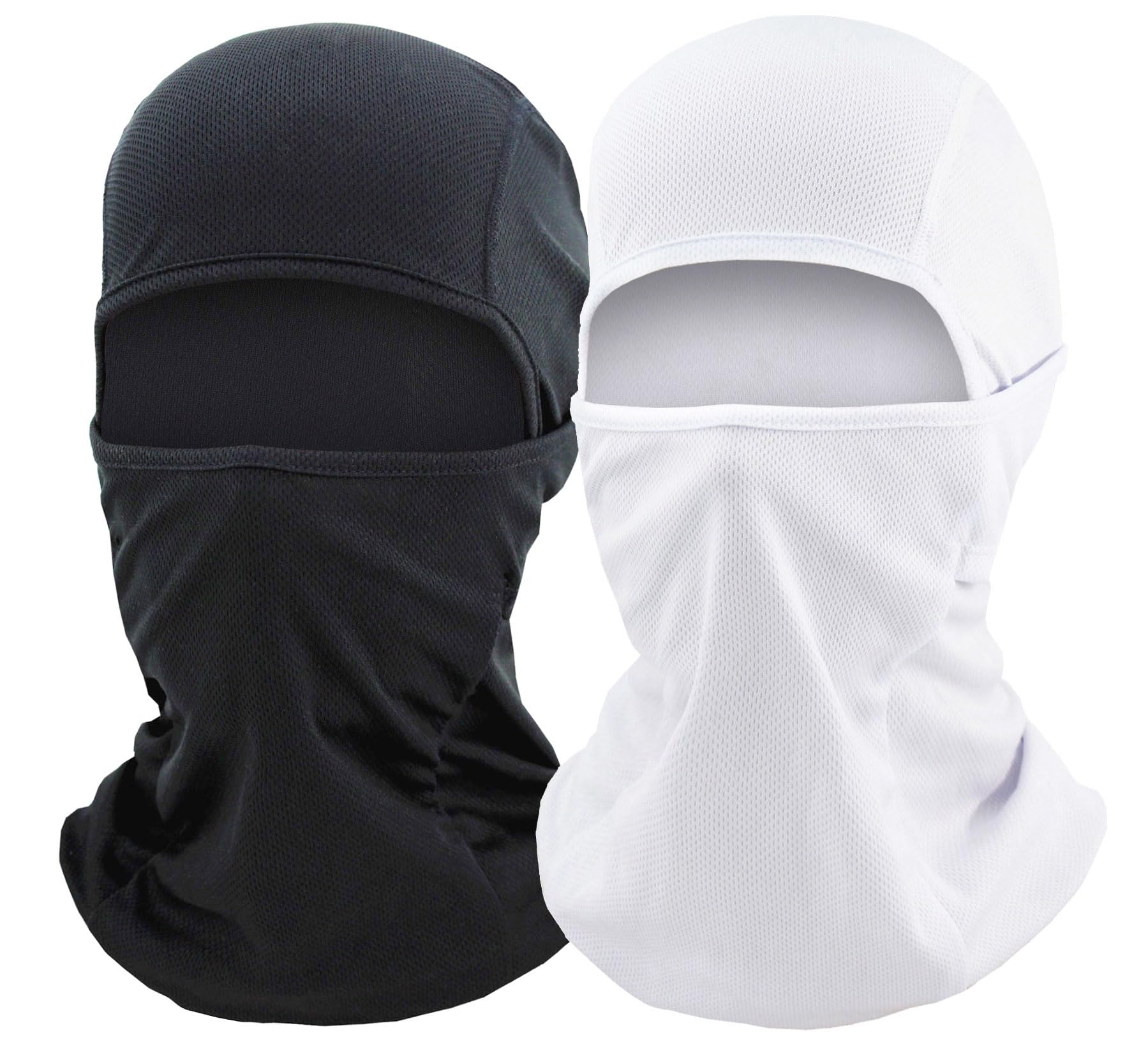 2 Pack Black & White Ski Mask for Men & Women, Balaclava Face Mask Full Head Mask Shiesty Mask for Football Motorcycle Sun UV Protection