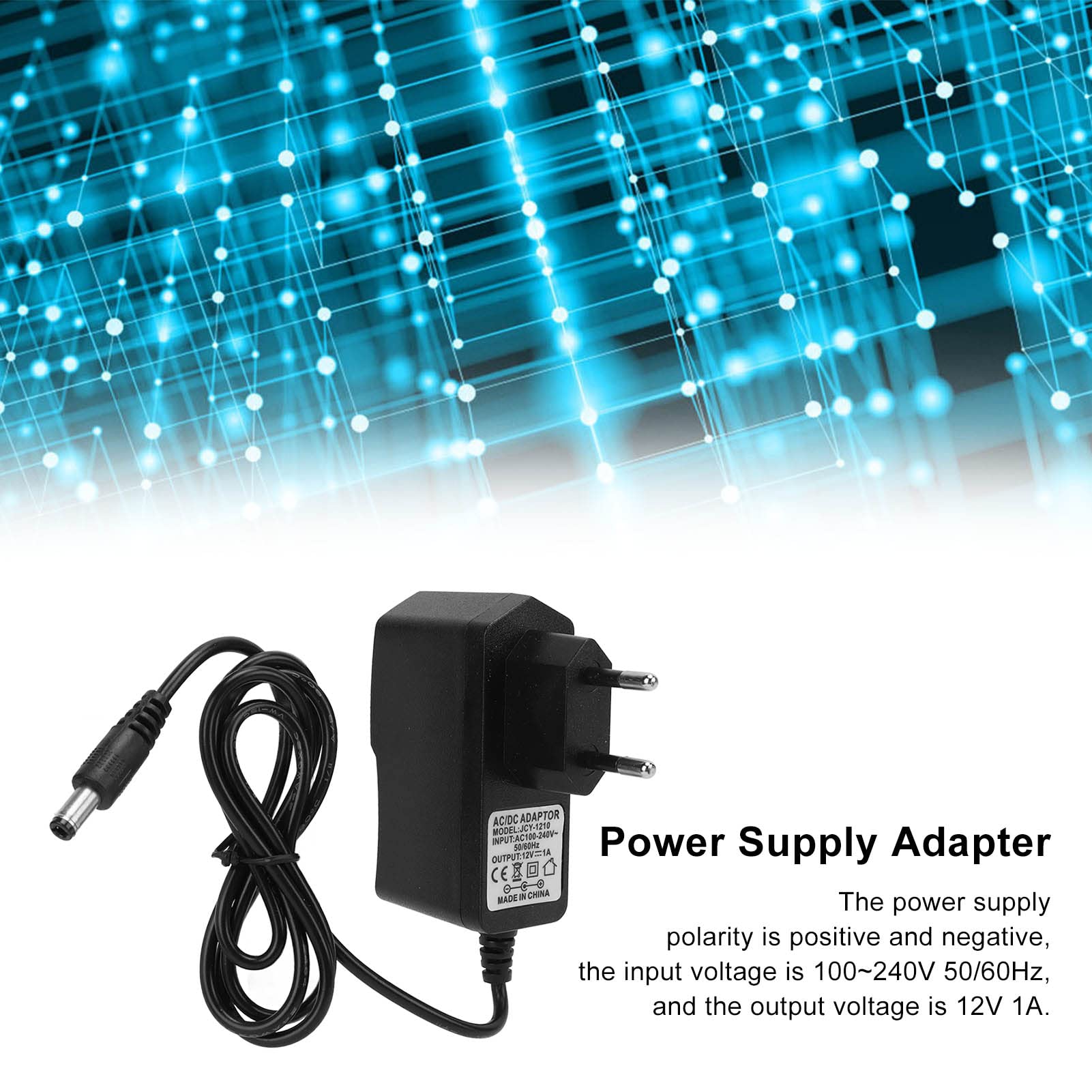 Zasilacz 12V 1A, Monitorowanie Zamienny Zasilacz, Izolacja Stały Prąd Funkcje Adapter 100~240V Wtyczka EU