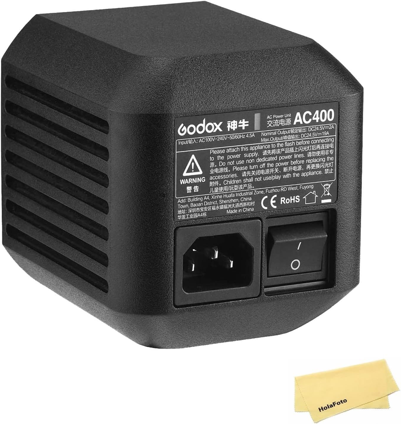 GODOX AC400 Bloc d'alimentation Secteur,Adaptateur Secteur avec Câble d'alimentation de 5 m,Compatible avec Les Modèles AD400Pro, AD400Pro II AD400ProII,Ainsi qu'avec Le Flashpoint XPLOR400 Pro