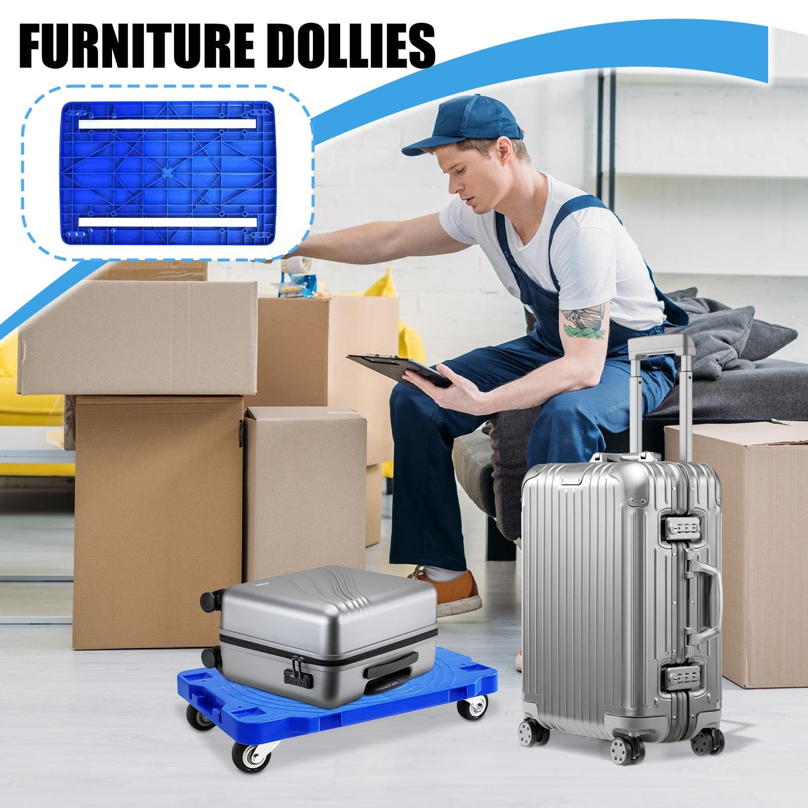 Carrello Per Il Trasporto Dei Mobili Attrezzo Per Spostamento Di Carichi | Carrello Con Ruote Per Il Trasporto Per Shopping, Viaggi, Casa, Campeggio E Magazzino