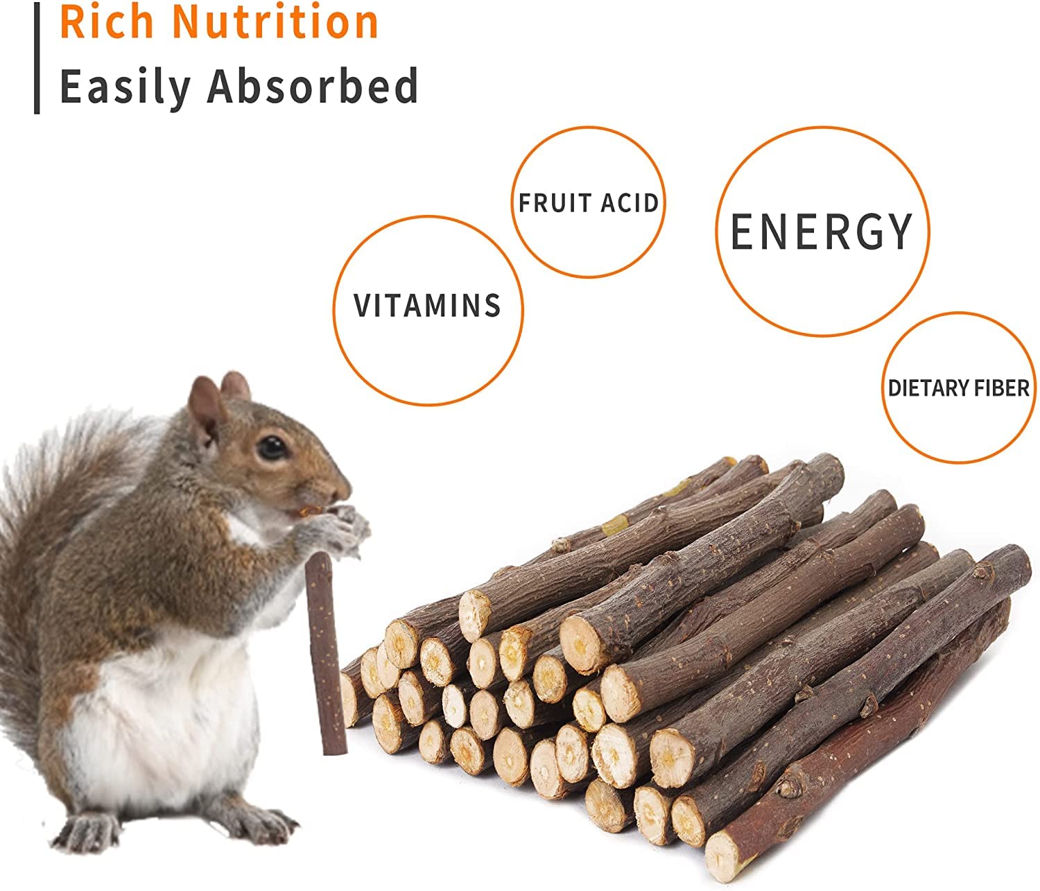 600g Apple Sticks Molar Treats, Rabbit Toys Bunny Toys Chinchilla Toys Wood Chews for Teeth Rabbit Food Guinea Pig Hamster Gerbil Toy Sticks Pet Snacks(150 Pcs)