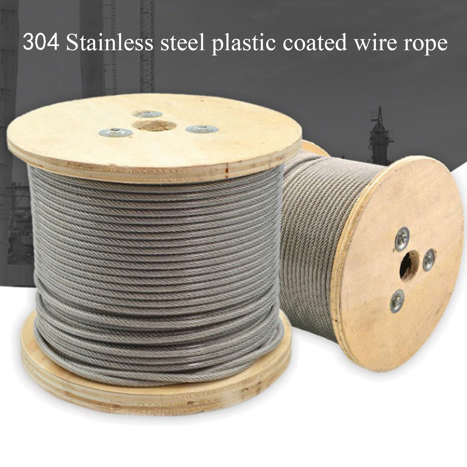 Cavo metallico in acciaio 304 in inossidabile da 10 m, cavo rivestito in plastica PVC diametro 6-20 mm(Diameter 8Mm)