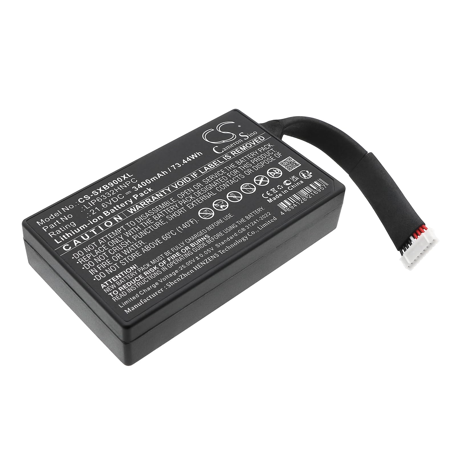 3400mAh / 73.44Wh Replacement Battery for Sony GTK-XB90, 1-853-679-11, LIP6332HNPC