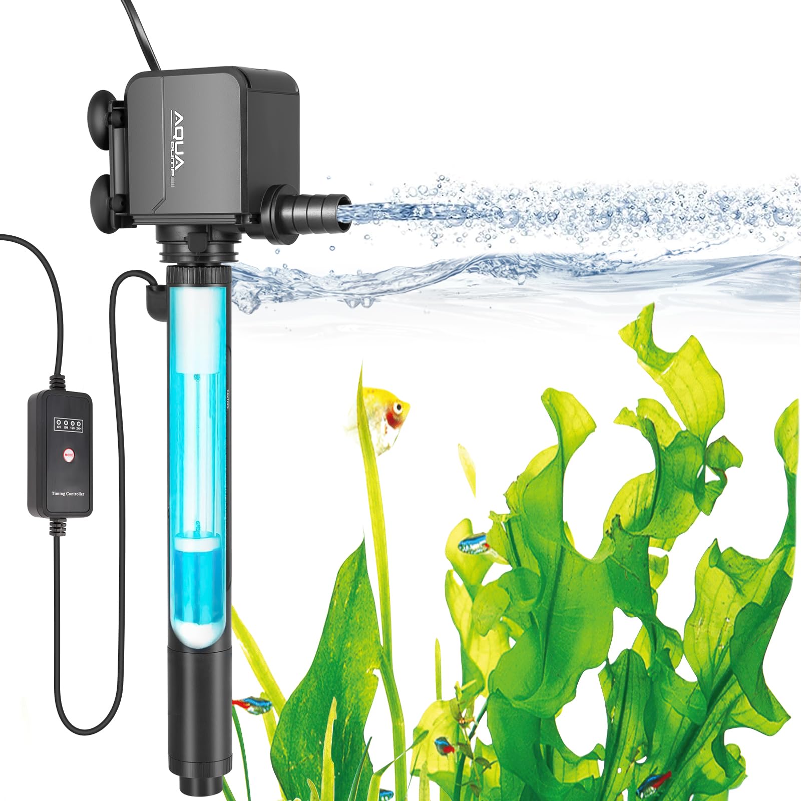 Aquarium UV Light Steriliser Water Clarifier for Tank Pond Pool