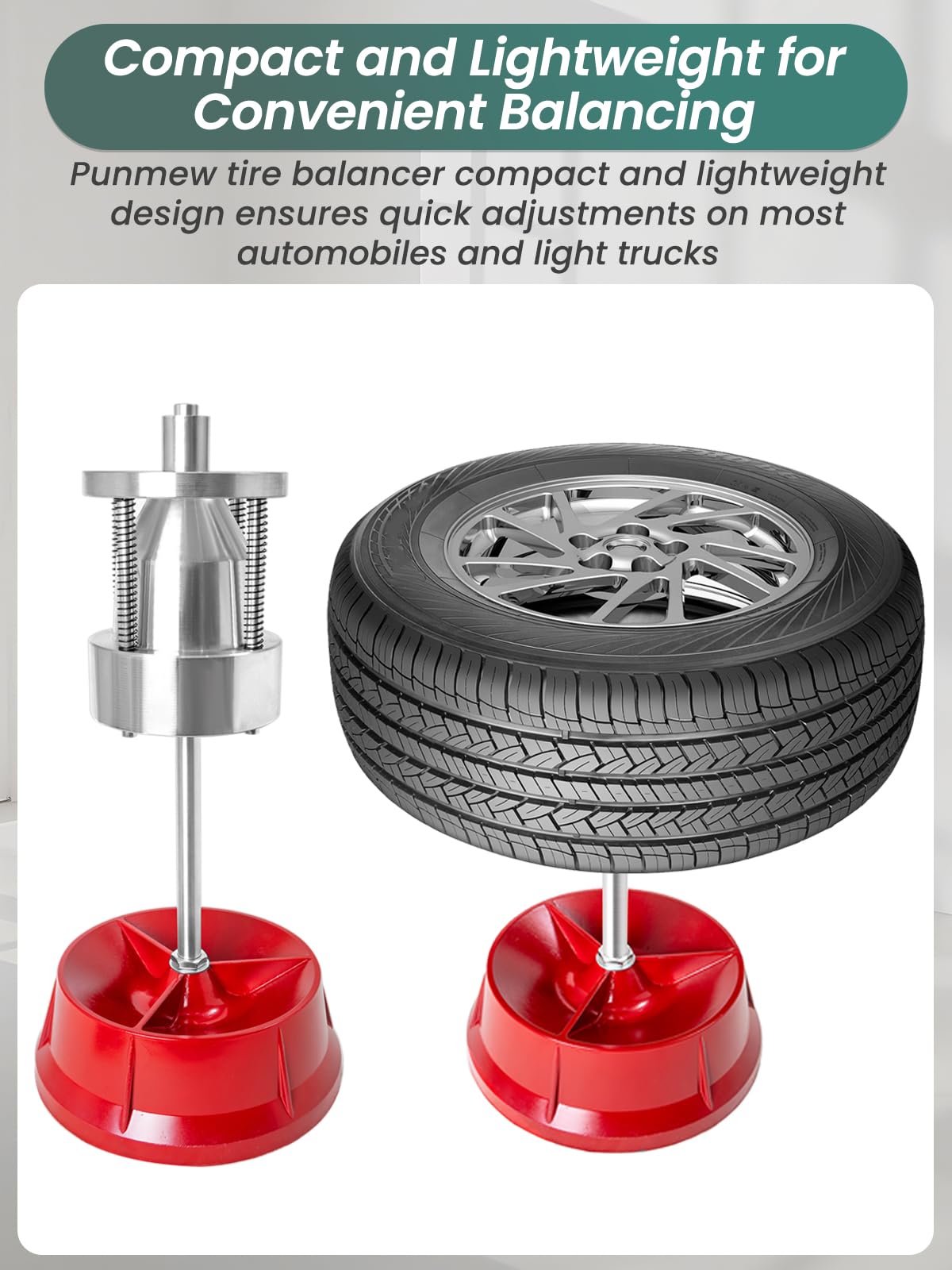 Balanceador de neumáticos portátil con nivel de burbuja para balanceo de ruedas de coche, camión ligero