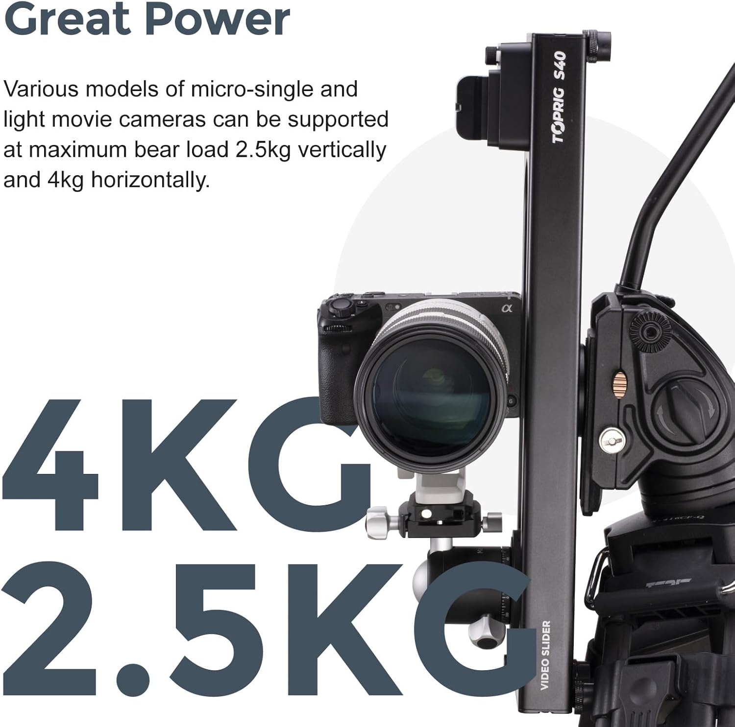Toprig S60 Motorized Camera Slider by Accsoon Adjustable 24''/60cm 120° Panoramic Shooting Horizontally Camera Slider Support IME Lapse Photography, Compatible with Gopro DSLR Camera