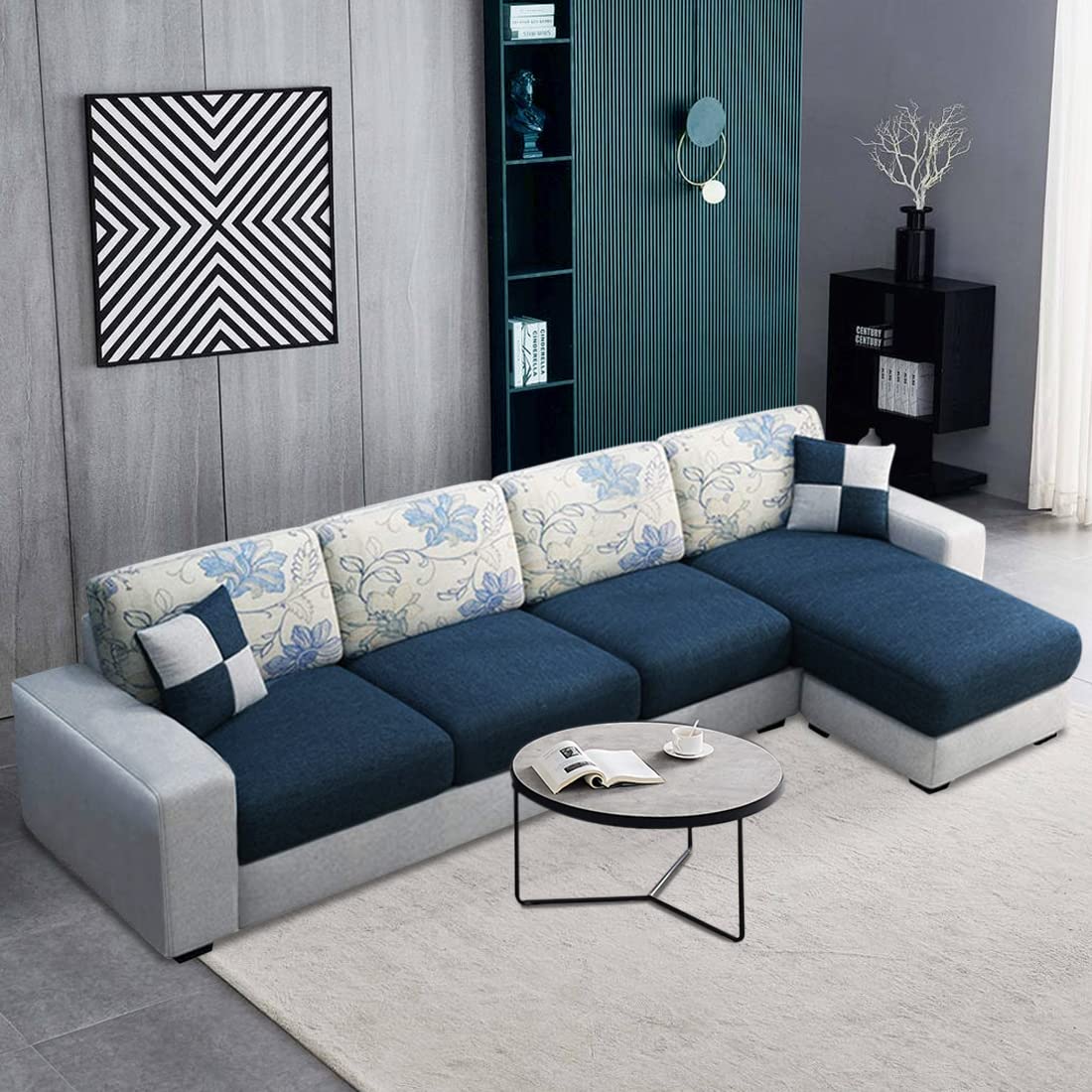See full amazon price history chart for FURNY Florida Fabric 5 Seater RHS L Shape Sofa Set (Blue-Grey) FURNY Florida Fabric 5 Seater RHS L Shape Sofa Set (Blue-Grey) (B0BQWF6K46) Amazon Price History, Amazon Price Tracker