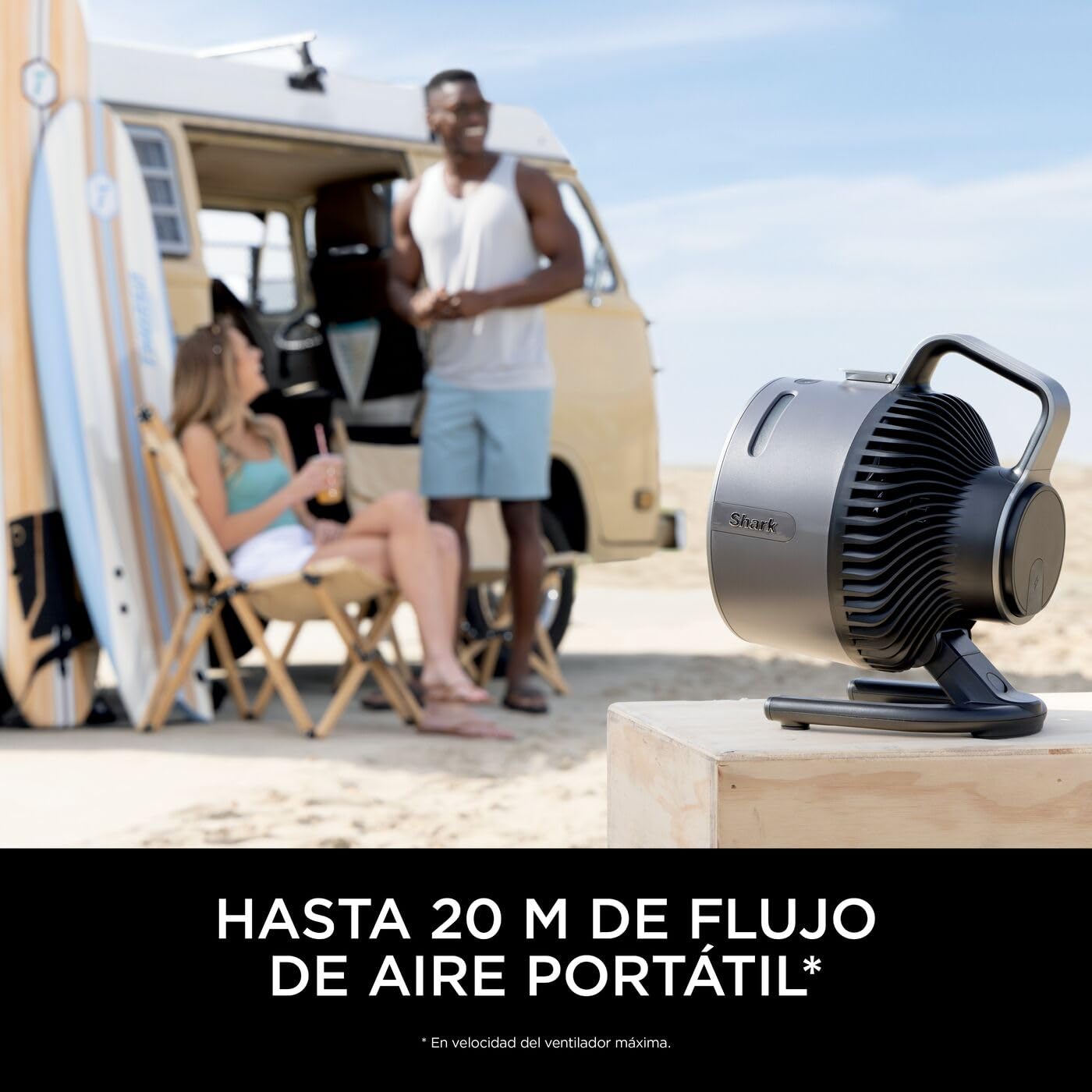 Shark FlexBreeze HydroGo, potente ventilador silencioso portátil con nebulización, para interior y exterior, resistente, con o sin cable, pequeño y ligero, 5 ajustes de velocidad, Gris FA050EU - 4