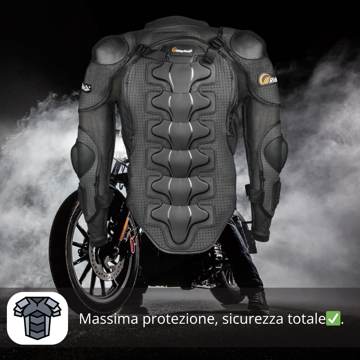 Msport Giacca Moto Armatura Completo Motocross enduro scooter Traspirante Protezione corpo per adulti