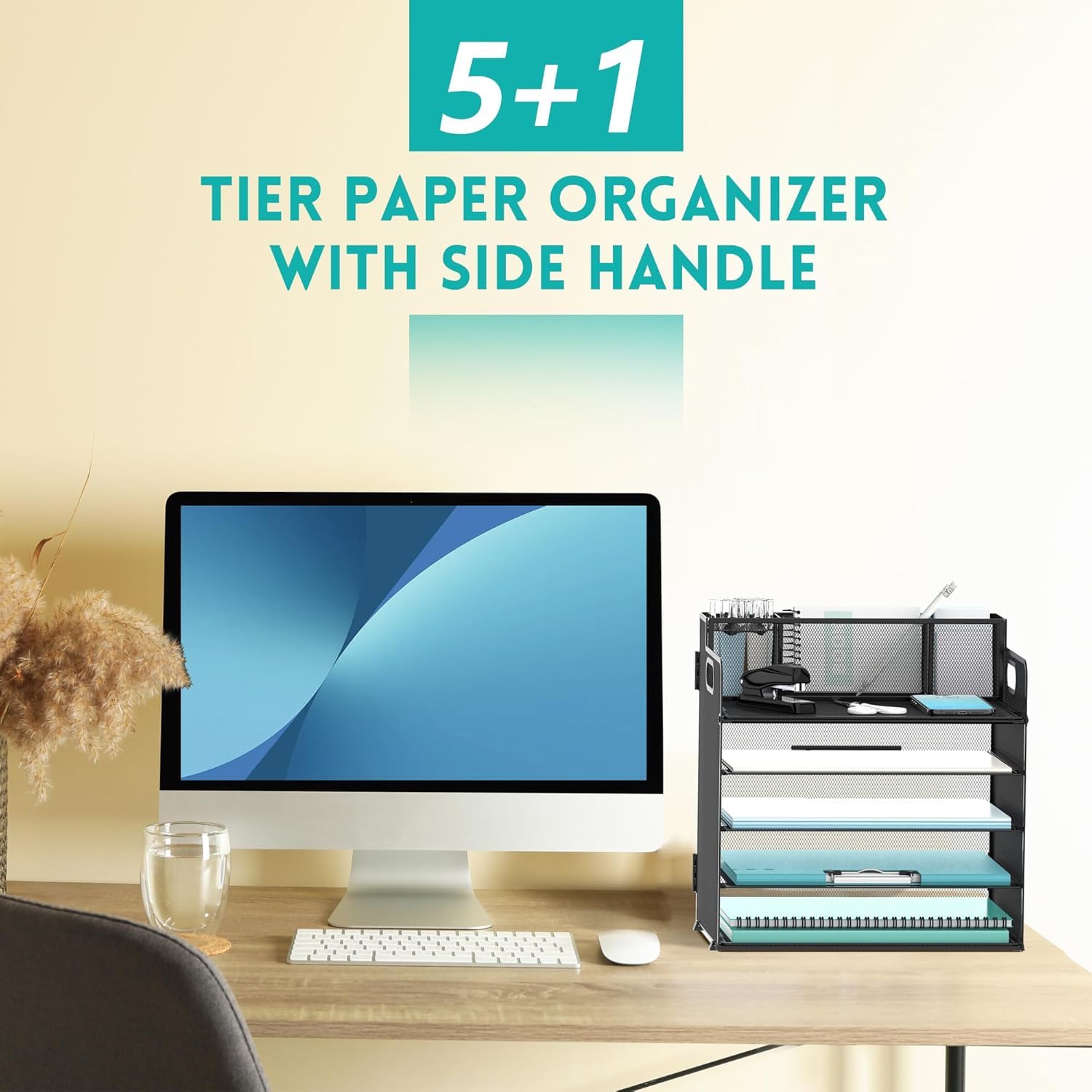 Vikmyer Organisateur De Bureau En Maille Avec 3 Porte-stylos
