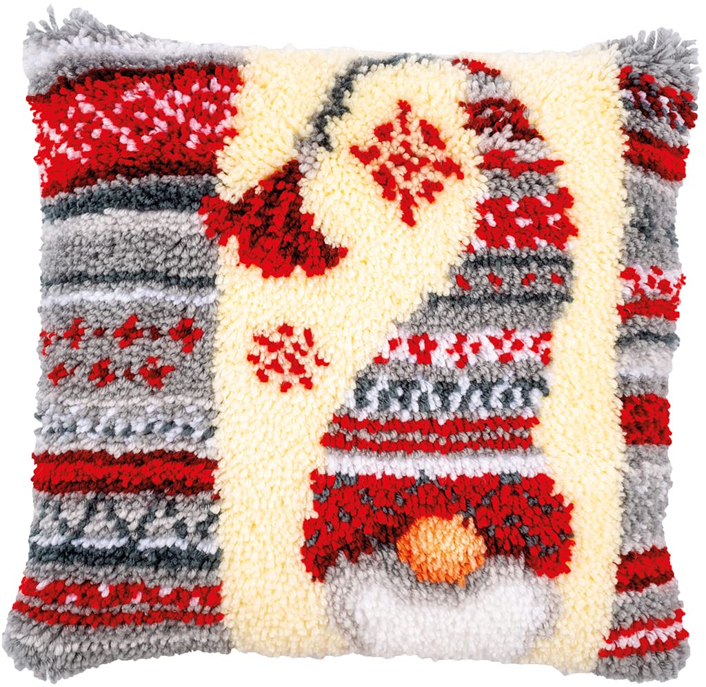JUYIYUANFUZH Knüpfkissen-Set – DIY Stickerei Mit Zwergschnauzer Motiv, 43x43 Cm, Inkl. Garn & Werkzeug