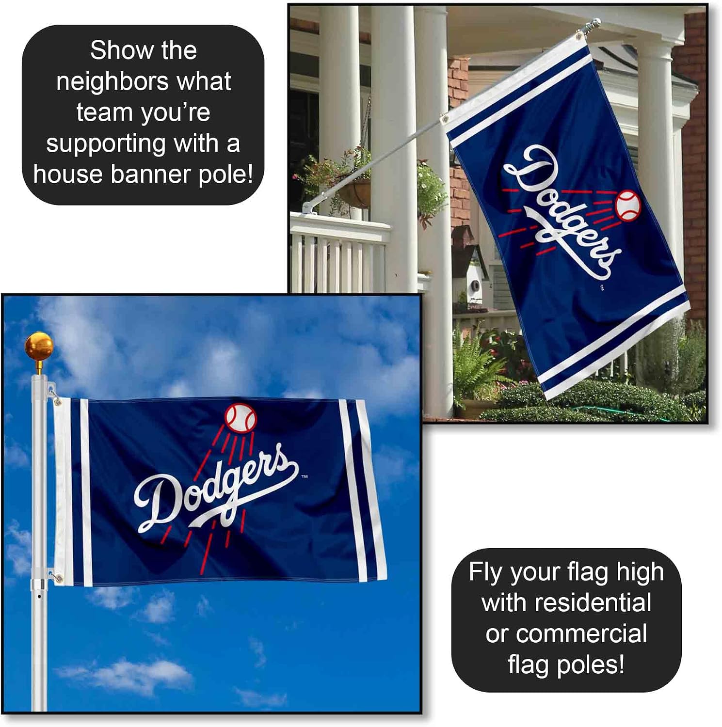 WinCraft Los Angeles Dodgers Logo 3x5 Foot Grommet Banner Flag