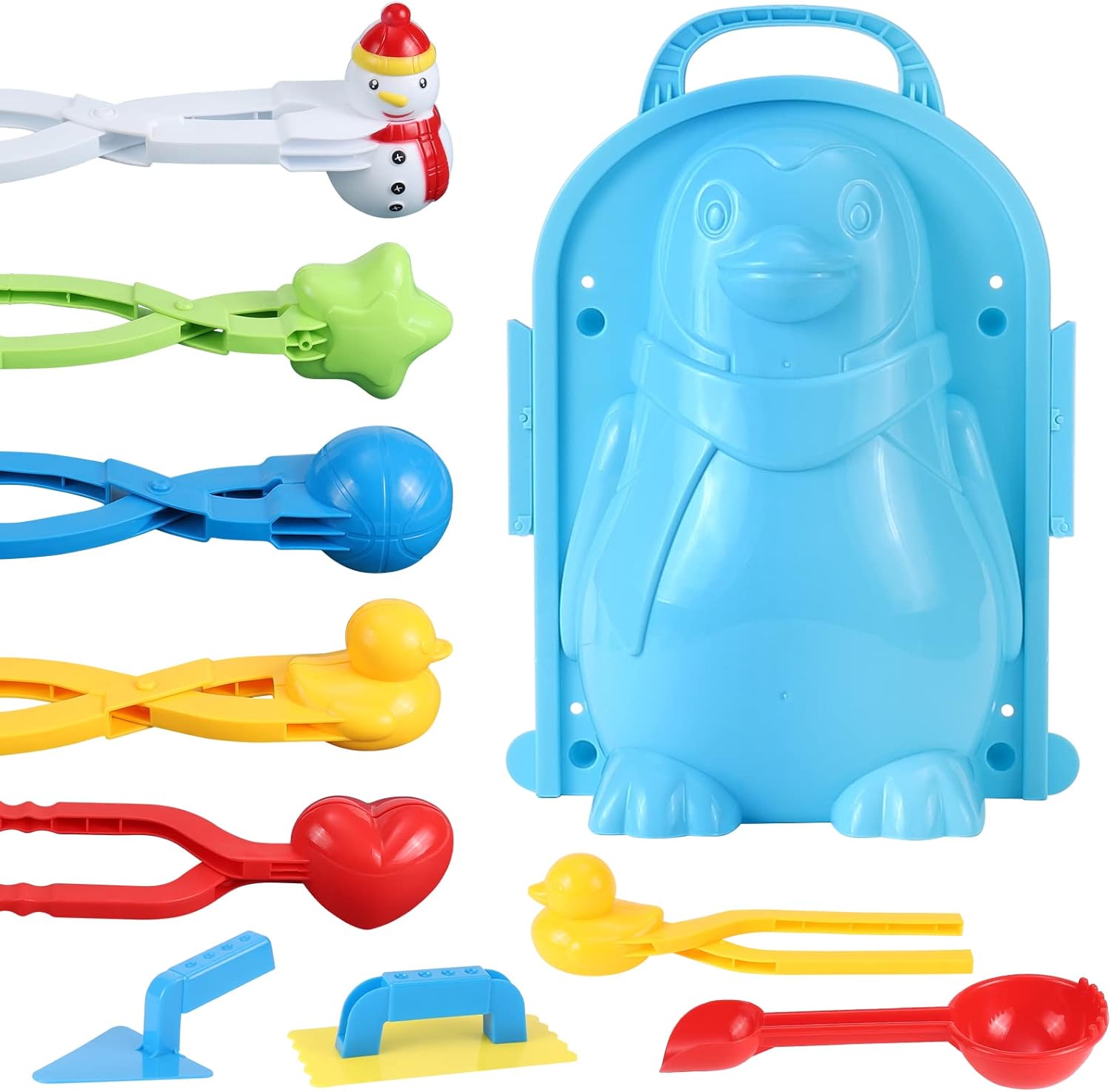 Comius Sharp Juguete para Hacer Bolas de Nieve, Herramienta de Bolas de Nieve con Mango para Peleas de Bolas de Nieve, Juguetes de Nieve para Niños, Juguetes de Invierno al Aire Libre (Amarillo)