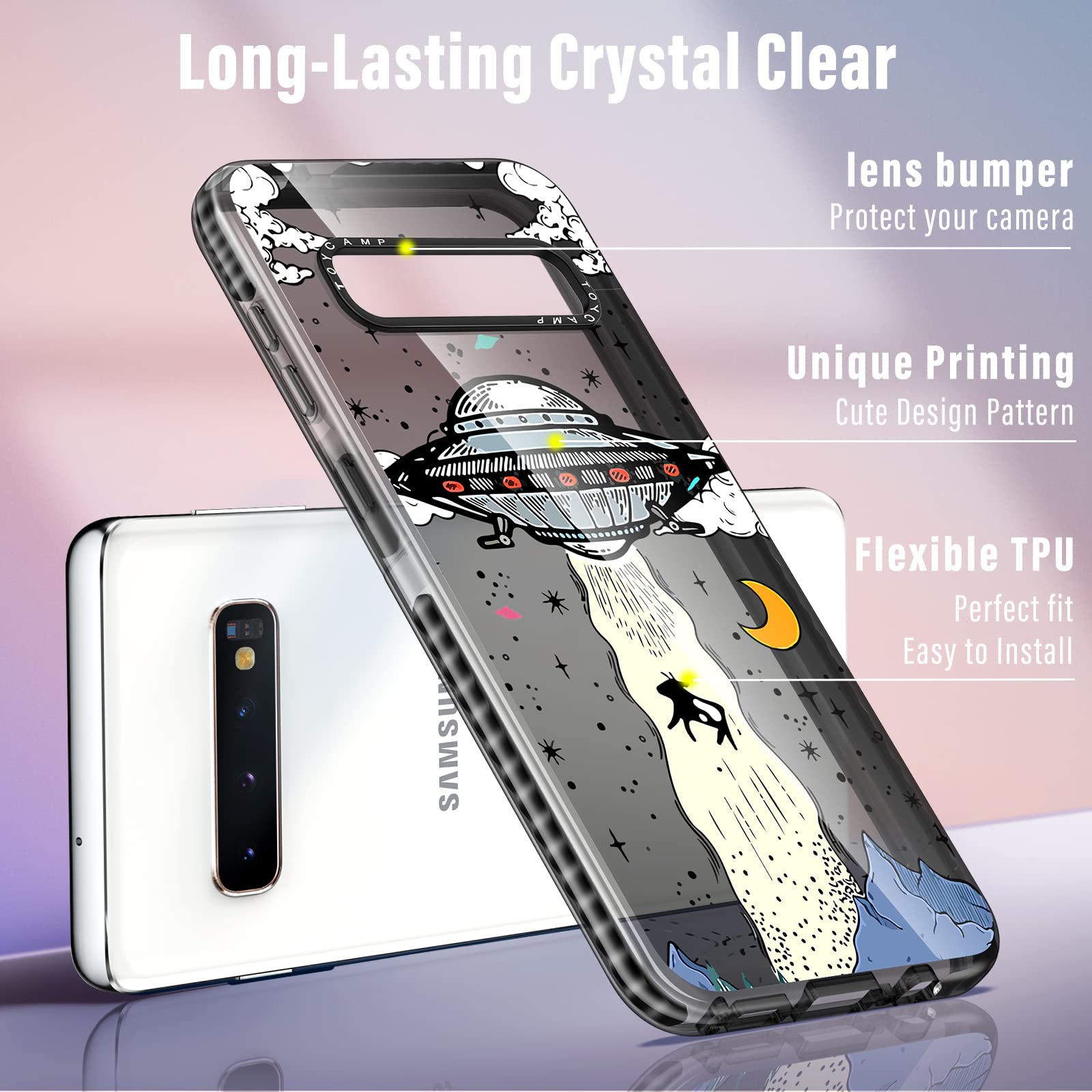 Aazon.co: Unov Case Copatible With OnePlus 12 5G Clear With Design Soft TPU Shock Absorption - View #2