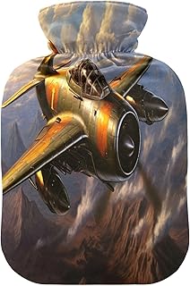 Wajiw Hot Water Bottle with Cover 1L Warm Water Bottle for Hot and Cold Compress Hot and Cold Therapies,Hand Feet Warmer,Fighter