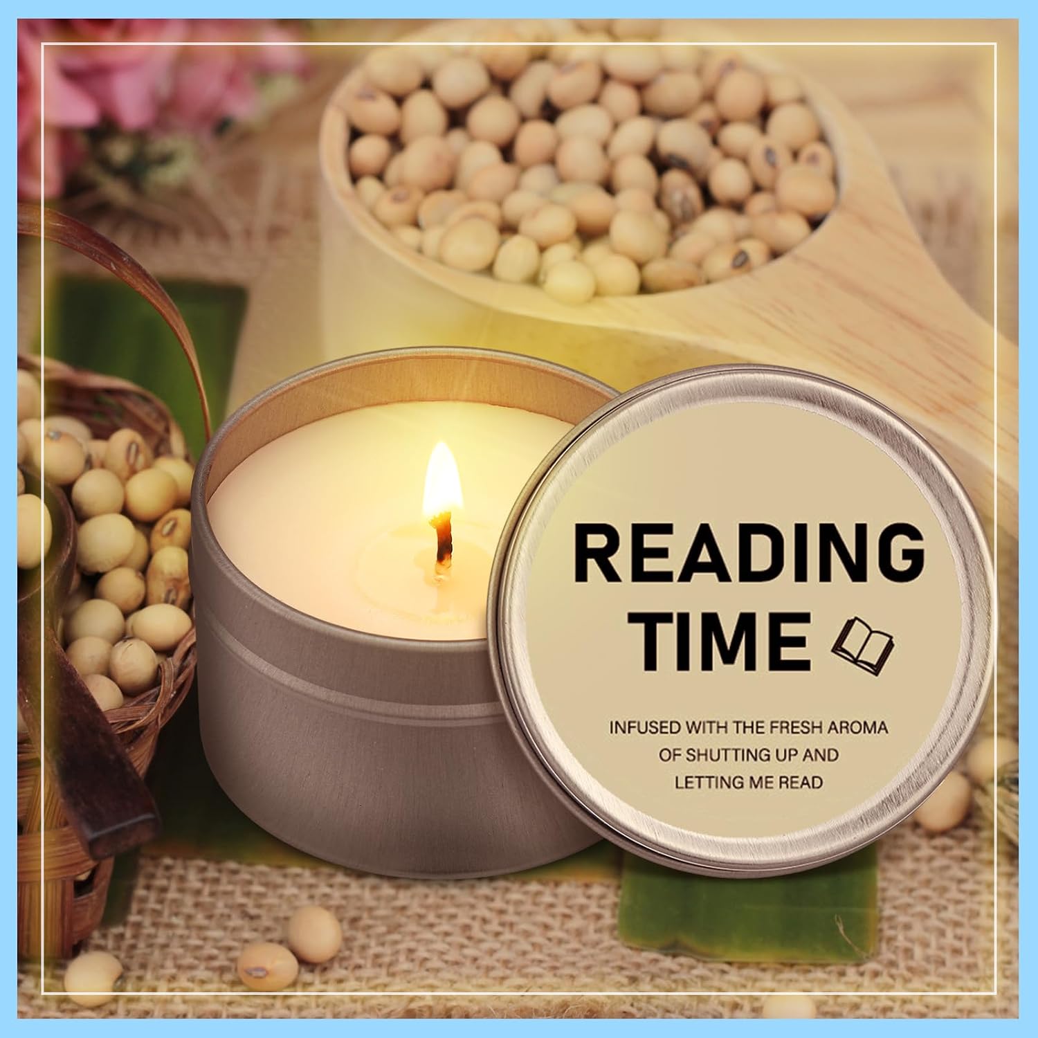Nuanchu 8 Pcs Book Lover Candles Club Gifts 4 oz Scented Candle Reading Time Natural Soy Wax Candles for Book Lovers Librarian Bookish Club Gifts(Classic Style)