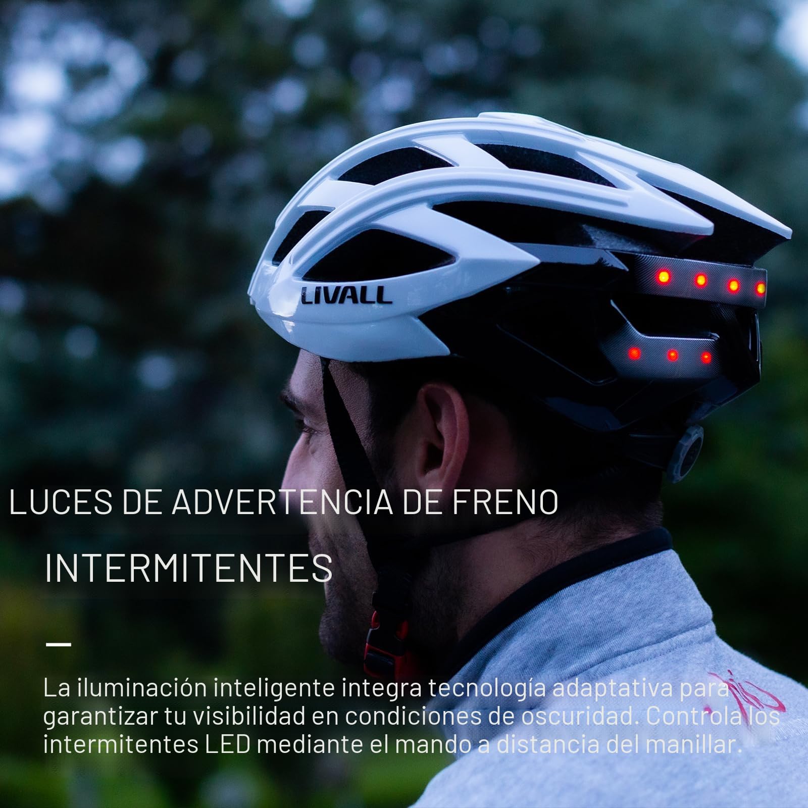 LIVALL Casco de Bicicleta Inteligente con Altavoz y Micrófono, Aasco de Bicicleta Bluetooth con Luz Trasera LED Inalámbrica, Casco de Bicicleta Adulto con Alarma de Emergencia SOS, Intercomunicador