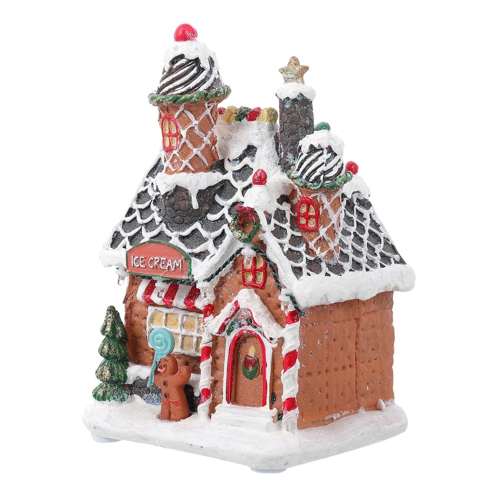 Świąteczna Dekoracja LED z Żywicy Świecący Domek Śnieżny Biurko Ozdoba Xmas Prezent i Wystrój Domu Ręcznie Wykonany Tworzy Ciepłą Atmosferę Świąt