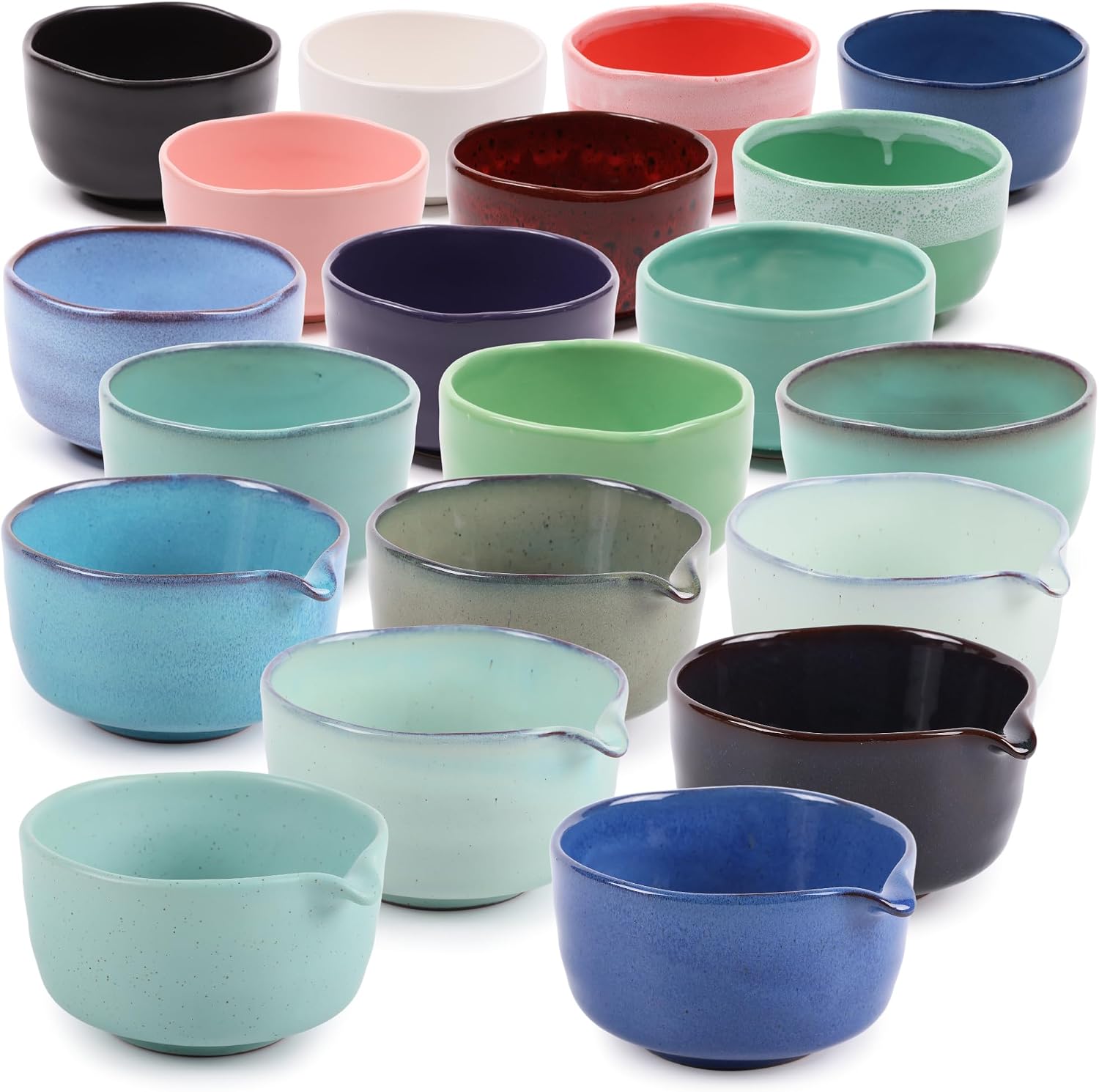BambooMN Matcha Traditional Tea Bowl - Medium Blue - 1 Piece