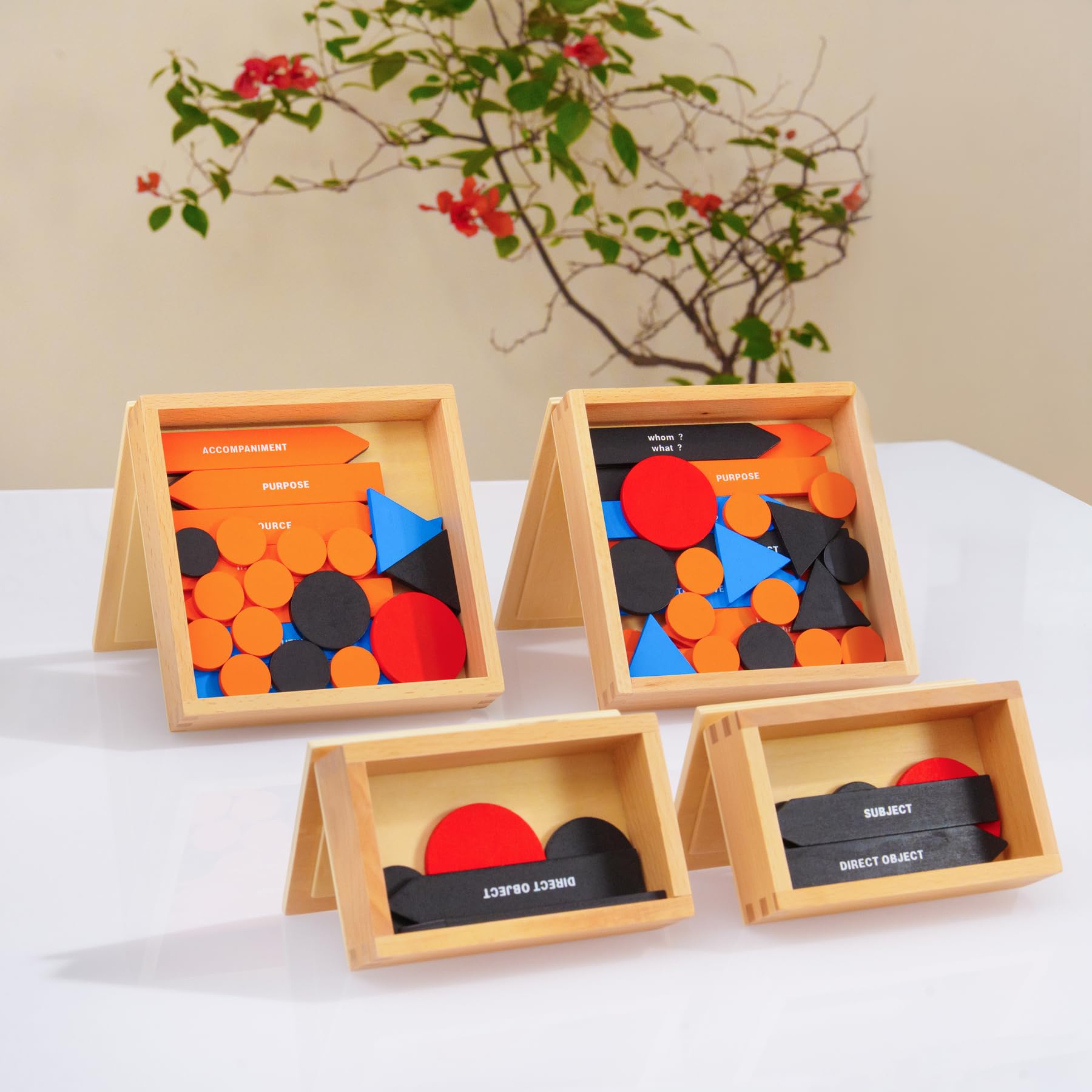 Materiales de lenguaje Montessori: letras, gramática y lectura, juegos educativos de madera para preescolar y primaria, educación en casa y aula (Análisis de lectura Montessori 1 y 2)