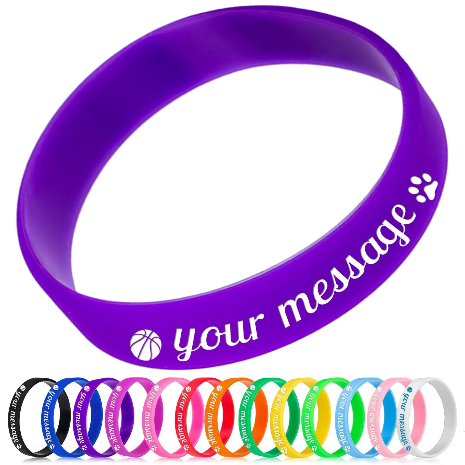 Aokizkdzsw Custom Silicone Wristbands - Personalized Customizable Rubber Bracelets for Text/LOGO, Motivation, Events, Gifts, Support, Awareness