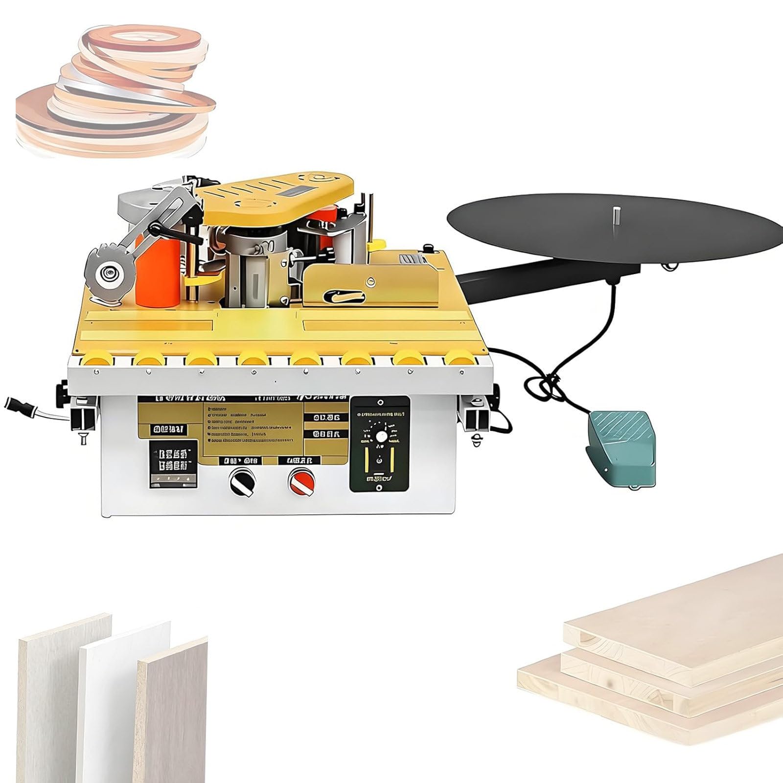 XueFulxion Portable Edge Bander for Woodworking,Curve Straight with Microcomputer Intelligent Temperature Control,Edge trimming thickness: 0.3-3mm,1000ml Adhesive Capacity A
