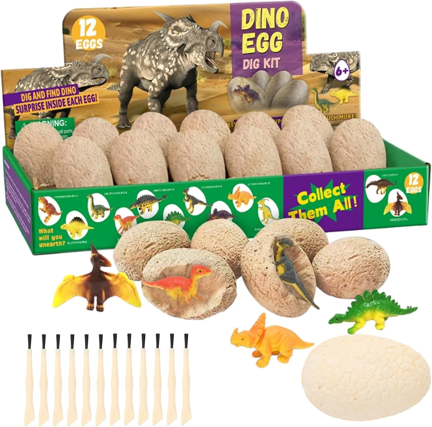 Dinosaur Excavation Set for Children, Dinosaur Eggs for Excavating Dinosaur Advent Calendar, Dinosaur Toy Dinosaur Figures for Children Boys Girls from 6 7 8 9 10 years