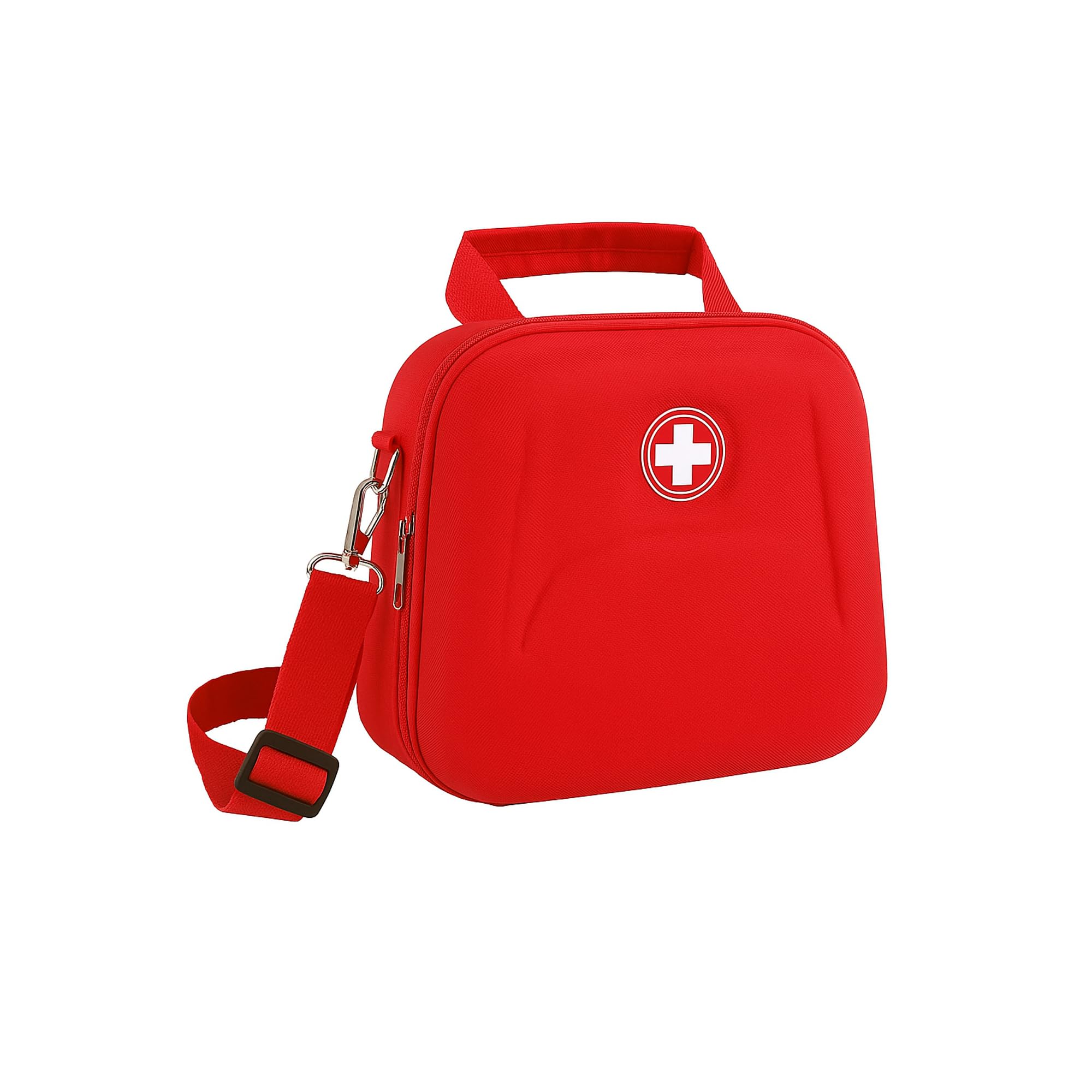 7Seas Red First Aid Kit Storage Bag, Portable & Travel Friendly Emergency Kit & Medical Kit Organizer Bag with Zipper Closer and Easy to Carry Shoulder Strap, Medical Utility Carry Hand Bag-image-48