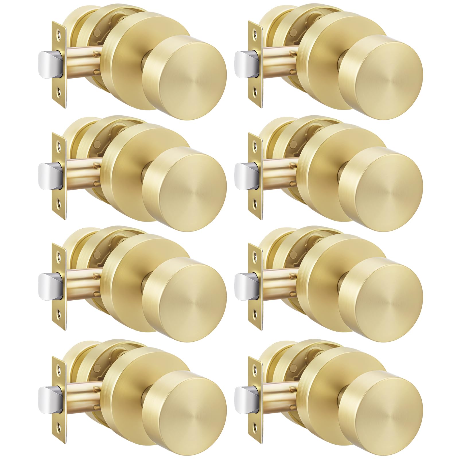Haidms Brushed Gold Door Knobs - 6 Pack -28