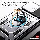 TheGiftKart Tough Armor Bumper Back Cover Case for Mi Redmi 15 5G | Sliding Camera Cover, Kickstand & Ring Holder | 360 Degree Protection Back Cover Case for Redmi 15 5G (PC & TPU, Silver) gallery image