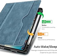 Vista 24 de H HOLIMET Funda para iPad Pro 12.9 2022 6ª/5ª/4ª/3ª generación con soporte para lápices, bolsillo, soporte tipo folio, tapa trasera de TPU suave, a