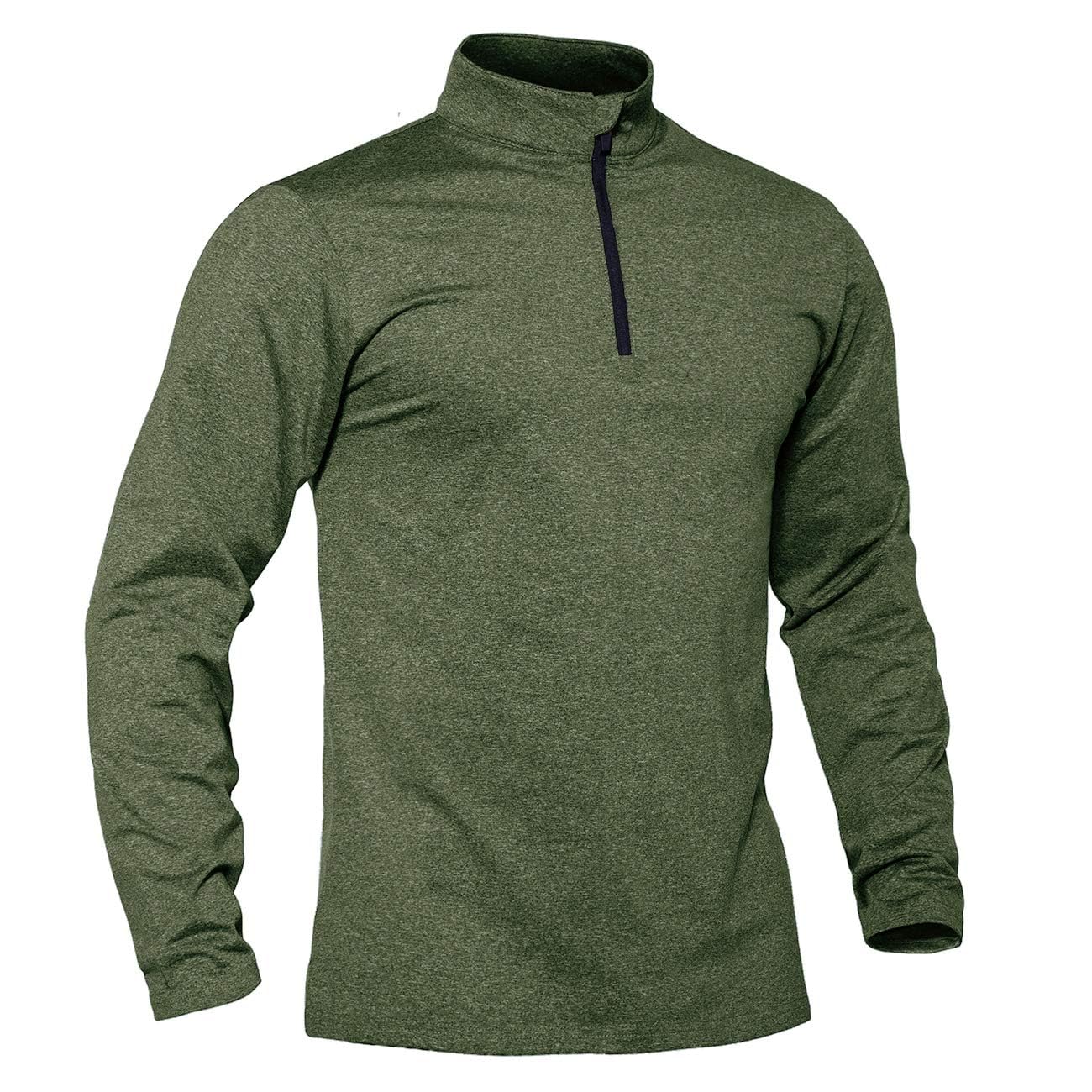 TACVASEN Pullover Herren Langarmshirt Half Zip Fleece Winterpullover Warm Atmungsaktiv Sport Sweatshirt mit Stehkargen
