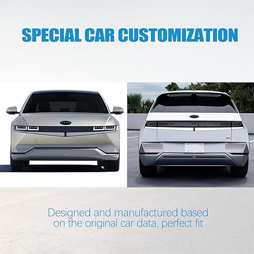 Miniatura 5 de Emblema de código morse compatible con accesorios Hyundai Ioniq 5 2022 2023 2024 2025 delantero y trasero (negro mate + puntos plateados mate)