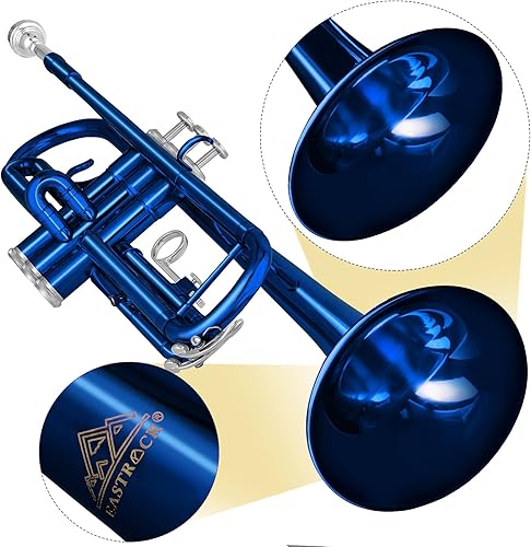 Miniatura 35 de EASTROCK Bb Trumpet Juego de trompeta estándar con estuche de transporte, guantes, boquilla 7C y kit de limpieza (negro)